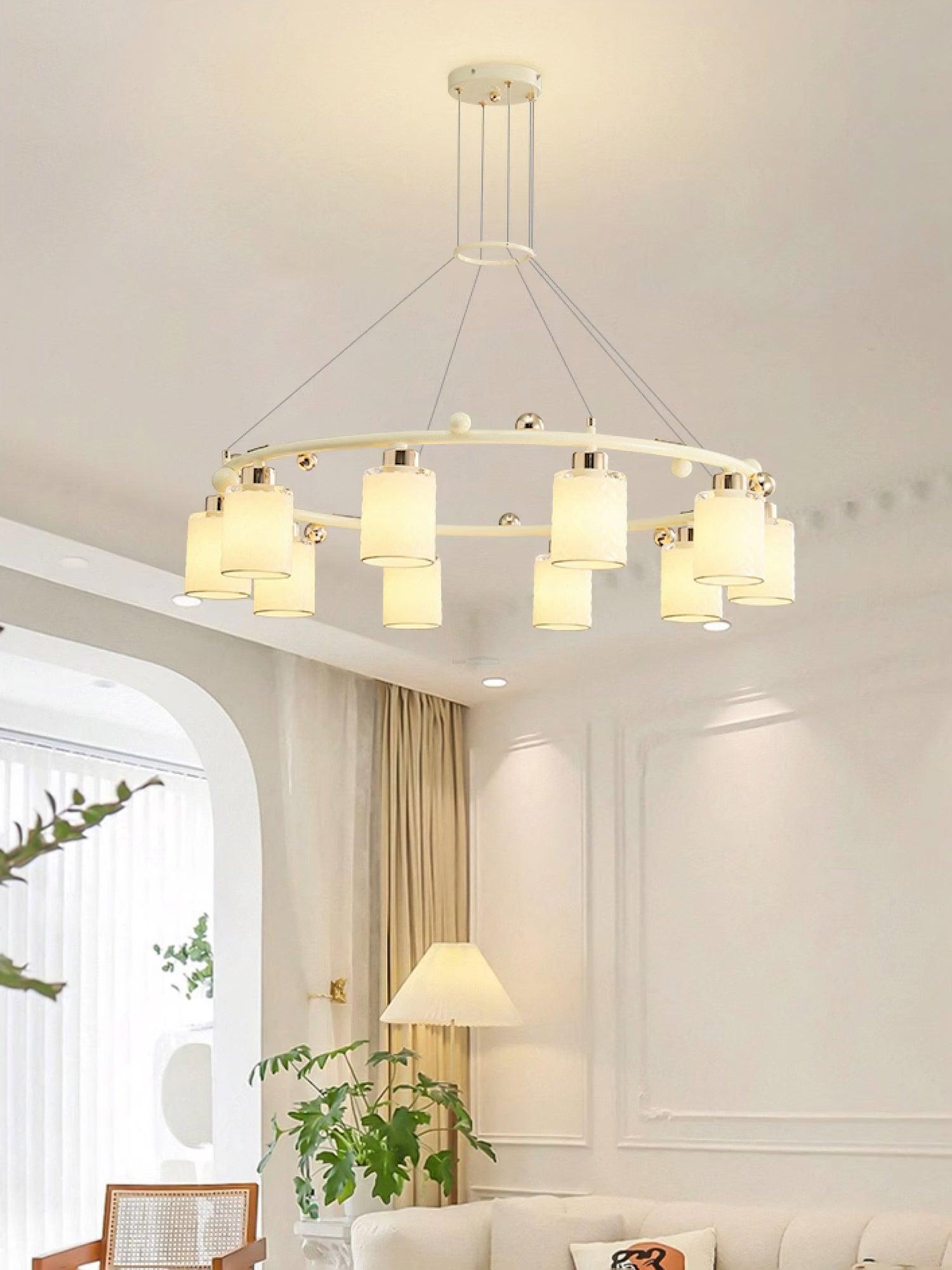 Round Glass Cup Chandelier - Cylinder-1-Luxehomezone