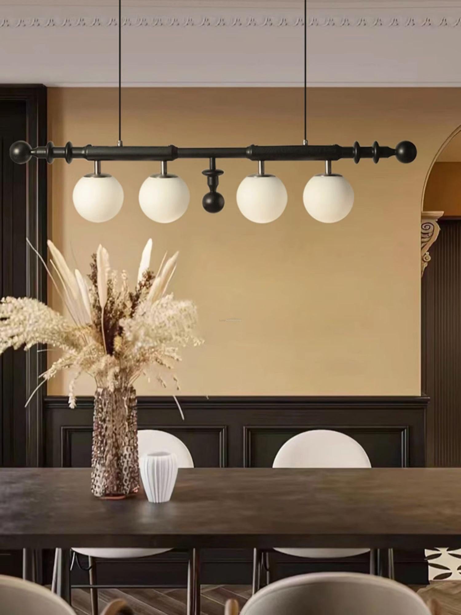 Roman Column Linear Chandelier - Wood-1-Luxehomezone