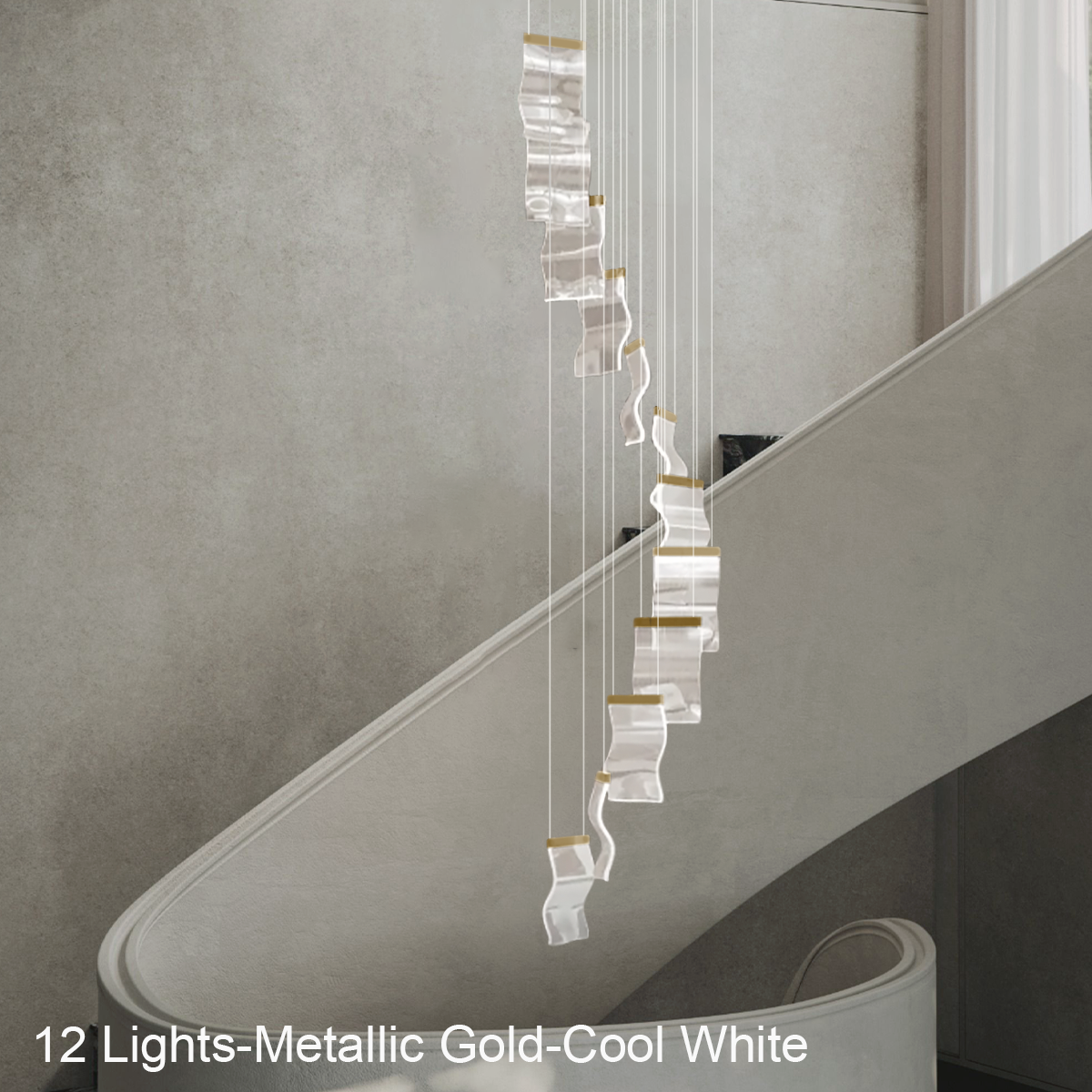 Helia Luxury Modern Staircase Chandelier - Helia-1-Luxehomezone