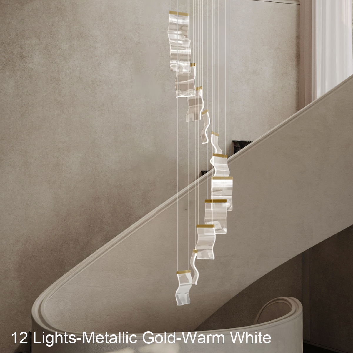 Helia Luxury Modern Staircase Chandelier - Helia-1-Luxehomezone