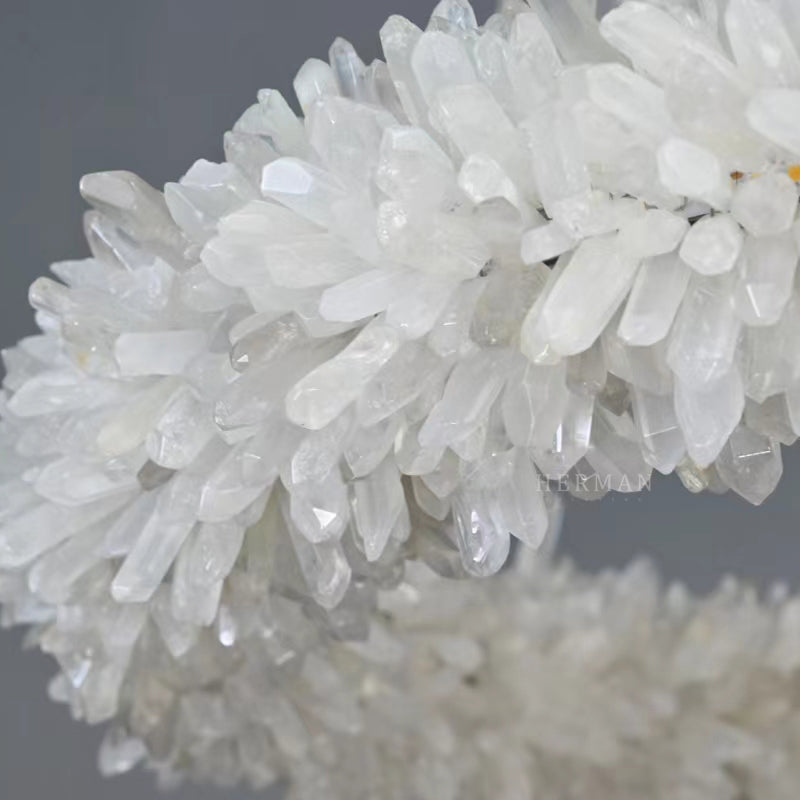 Prima Crystal Round Clear Geode Quartz Ring Chandelier 24-47 Inch