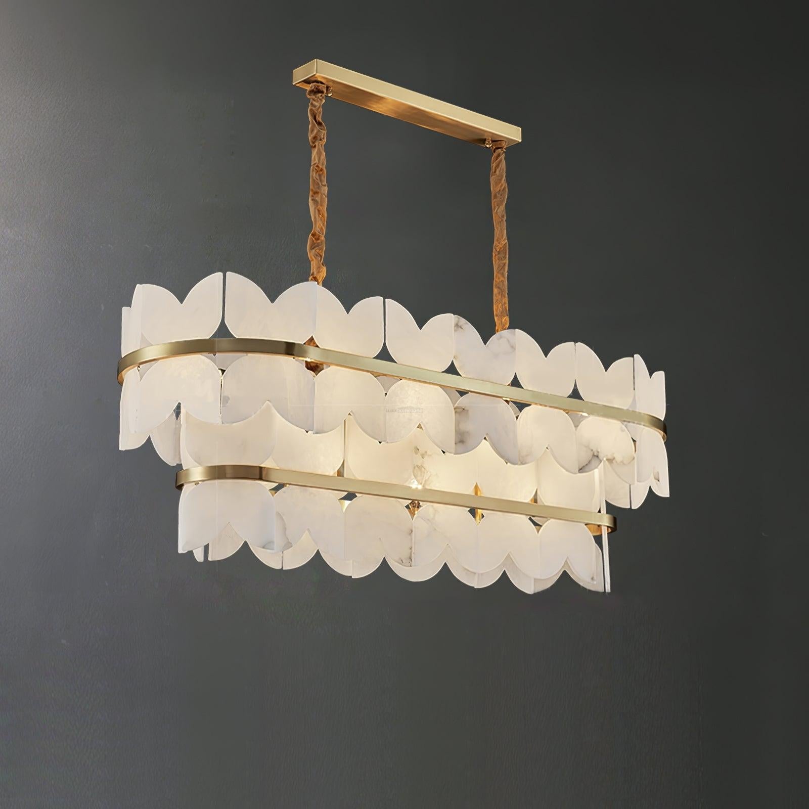 Alabaster Cloudscape Chandelier with 1/2 layer - Alabaster, Alabaster Chandelier-1-Luxehomezone