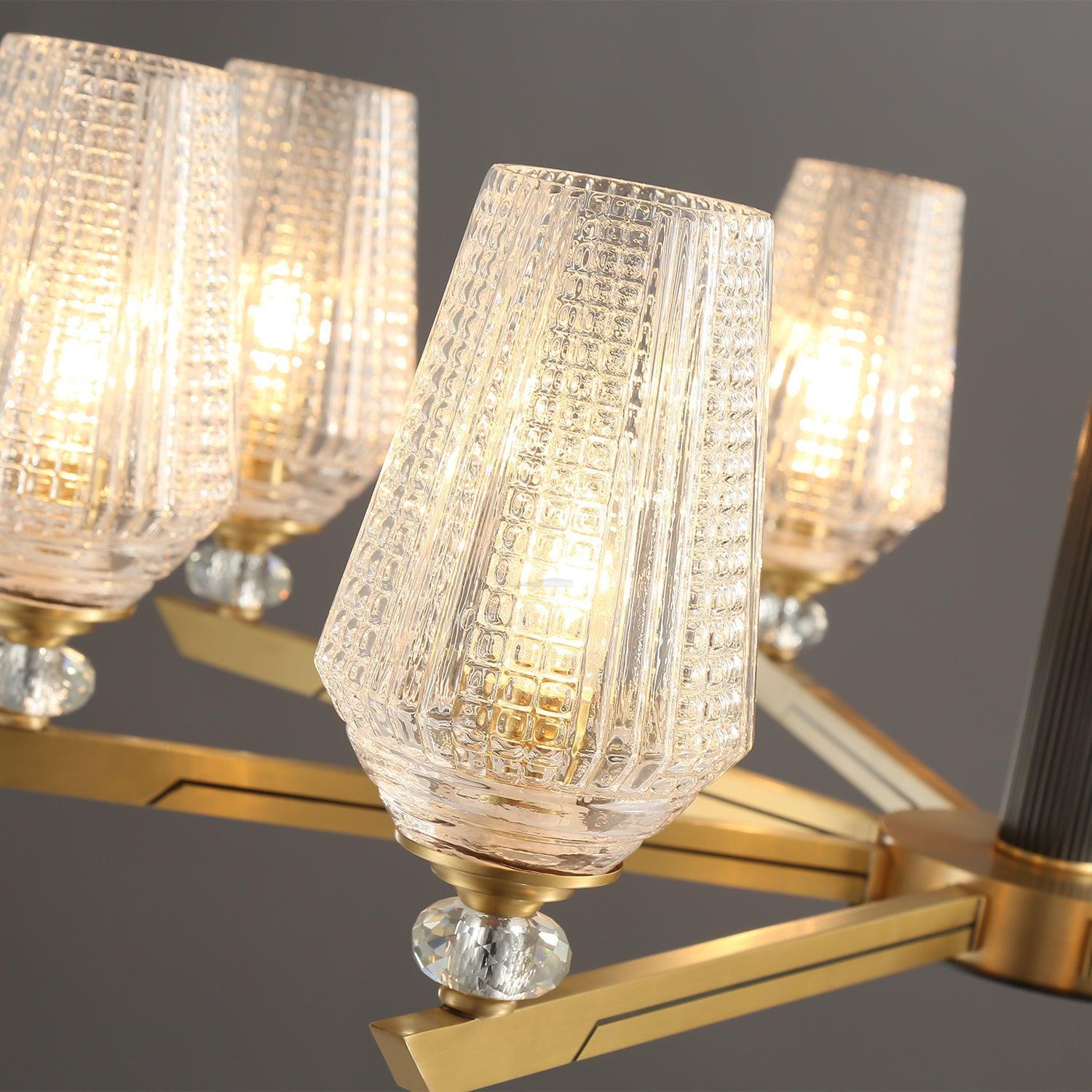 Orrefors Brass Chandelier Φ 25.2″ - Lucency-1-Luxehomezone