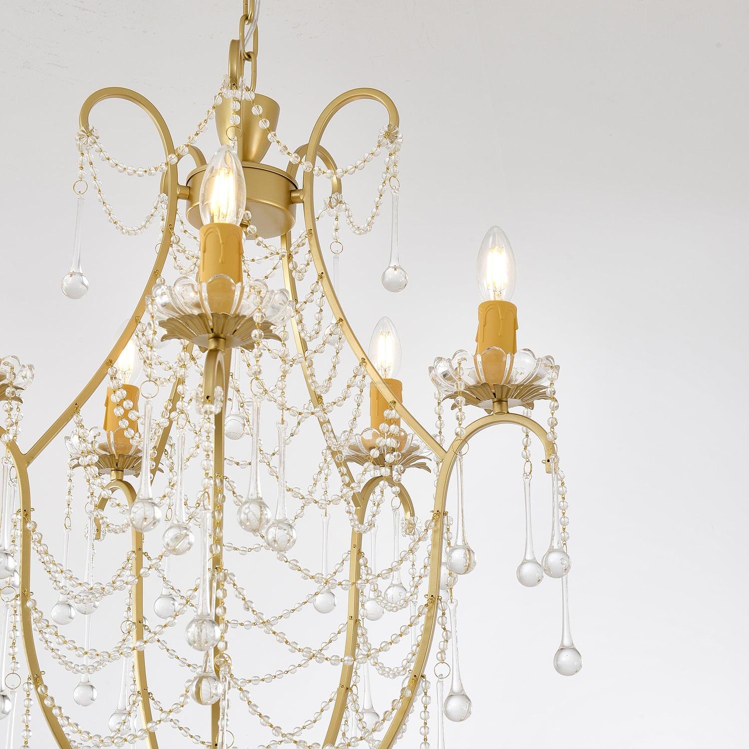 Crystal Birdcage Candle Chandelier Φ 21.7″ Candle - Candle-1-Luxehomezone