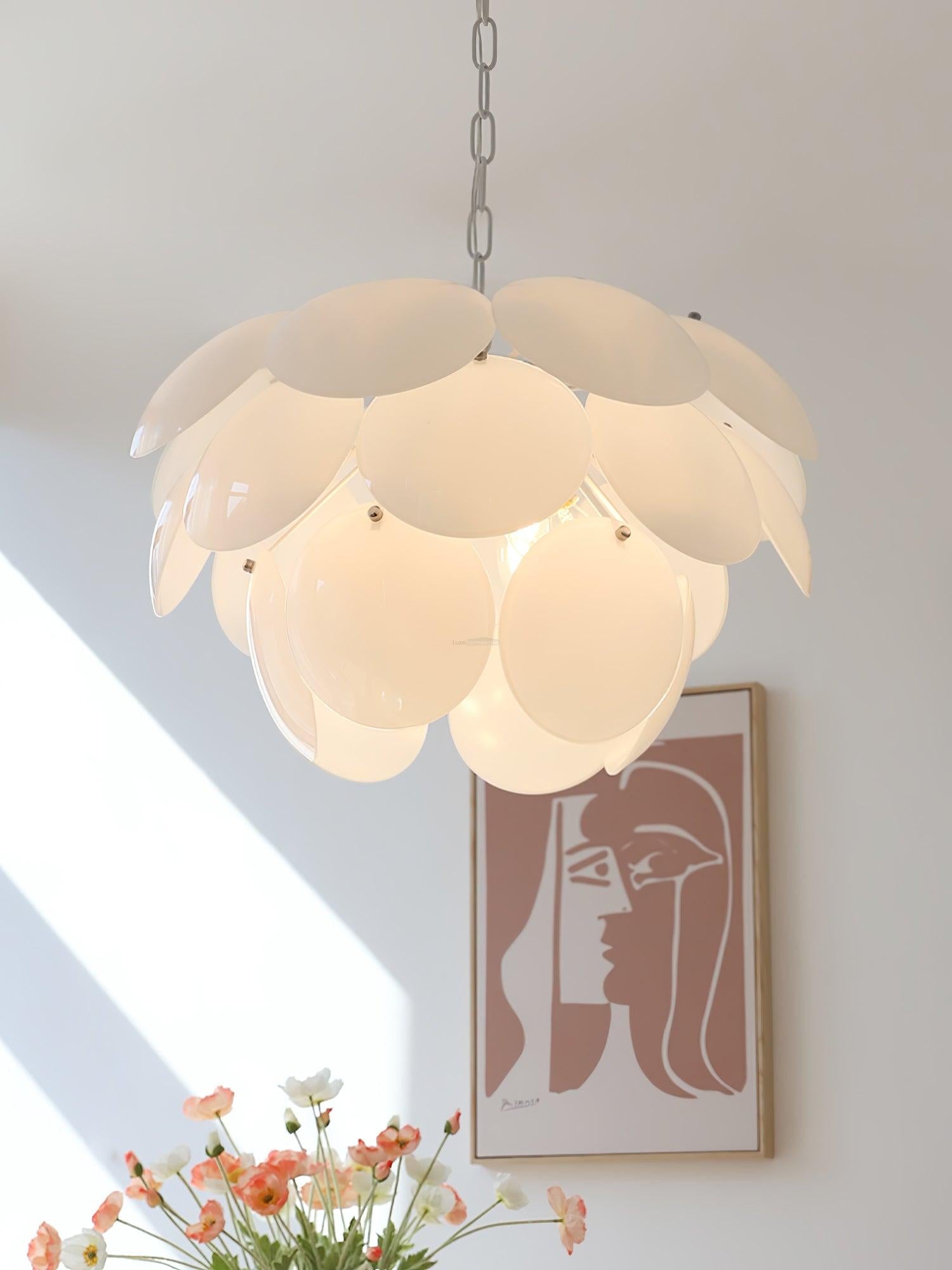 Luminous Petal Glass Round Chandelier - Luxehomezone