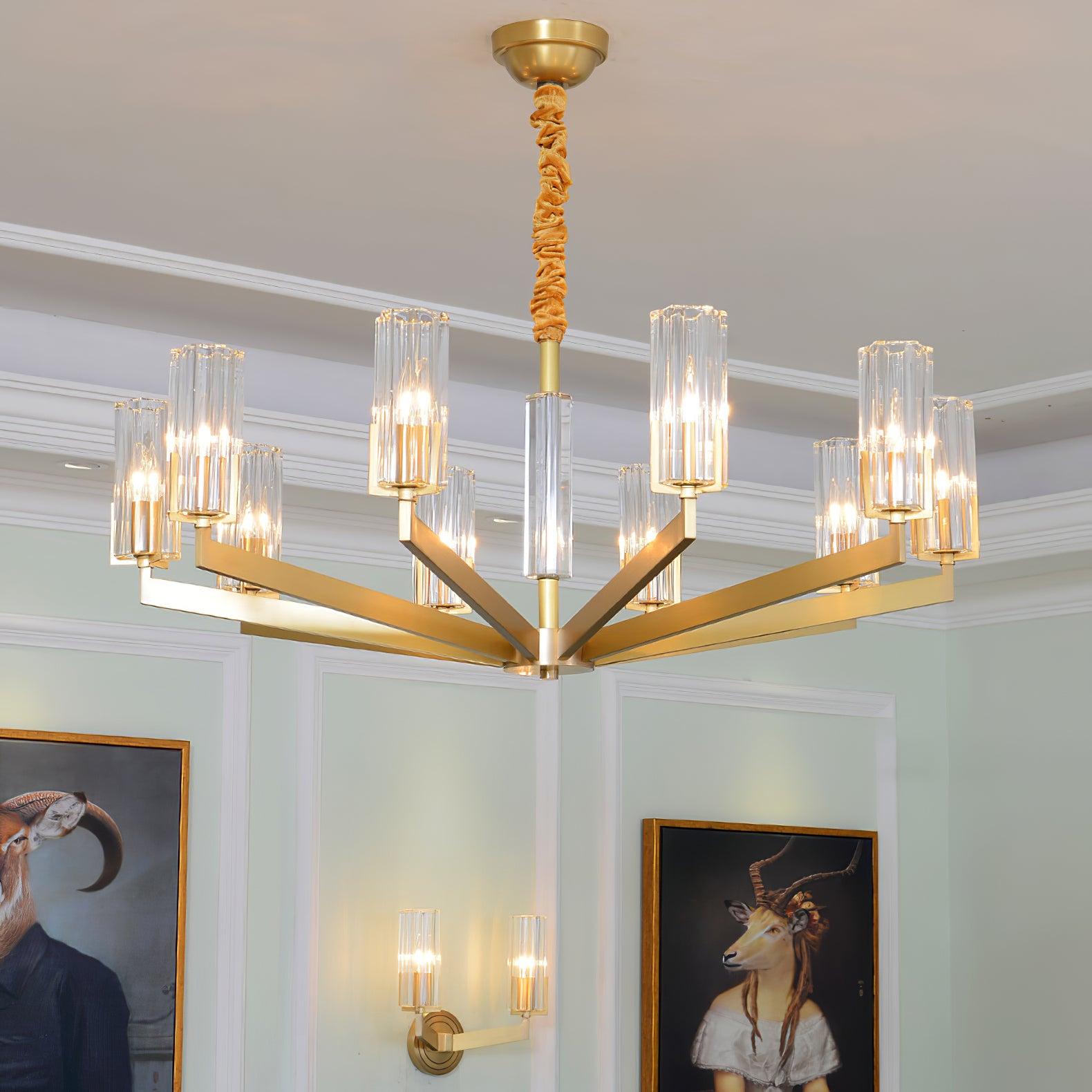 Kayla Brass Chandelier with 6/8/10/15 heads - Luxehomezone
