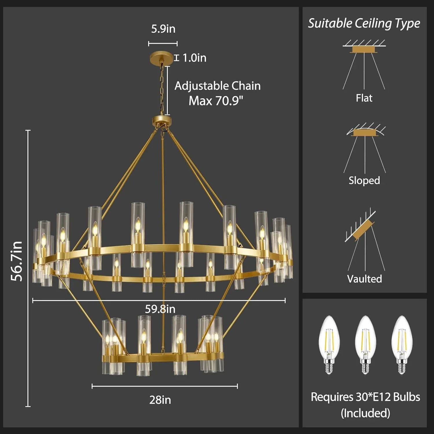 Aetheris Round Chandelier 48“ 60”