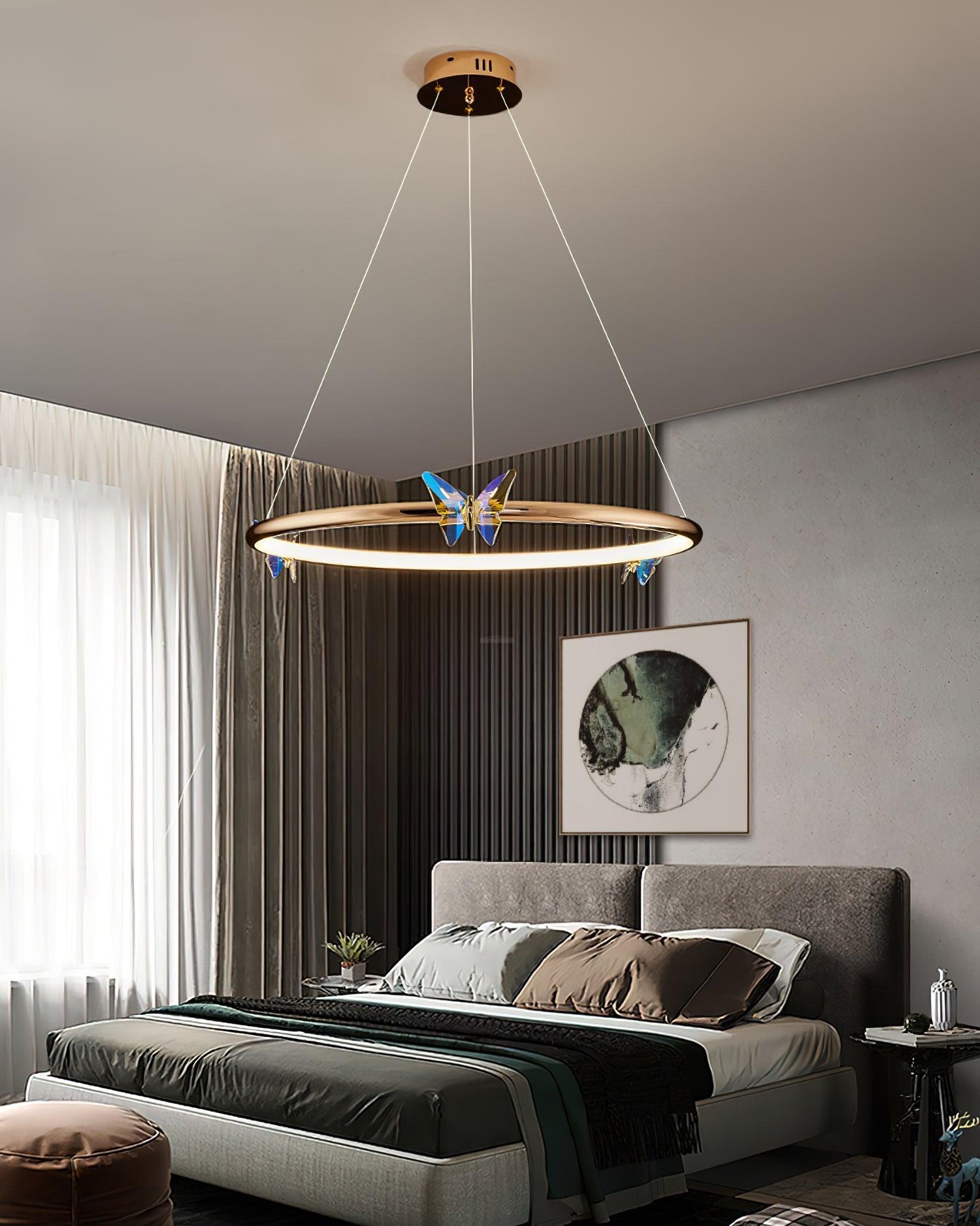 Blue Butterfly Round Chandelier - Butterfly-1-Luxehomezone