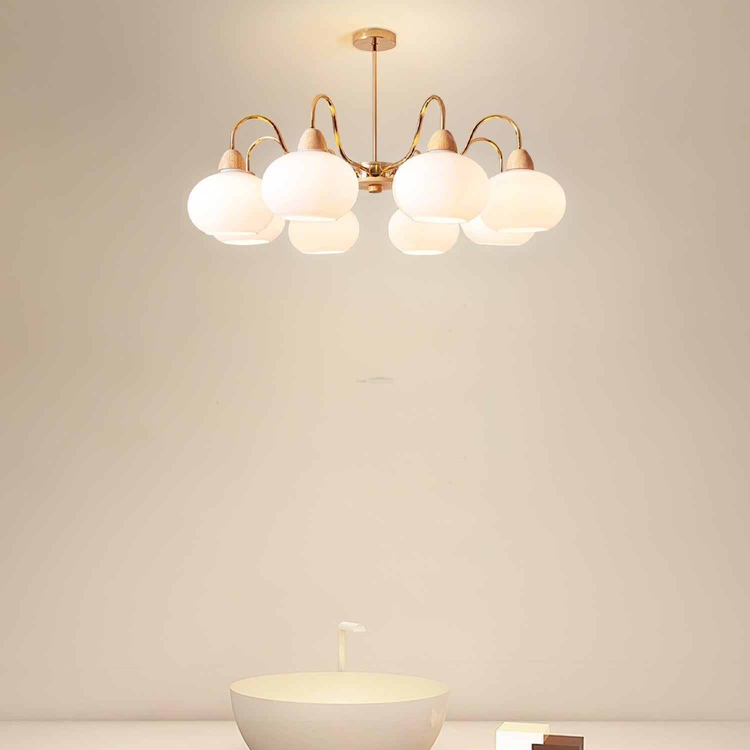 Glass Persimmon Chandelier with 3/5/6/8 heads - Glass Chandelier, Persimmon-1-Luxehomezone