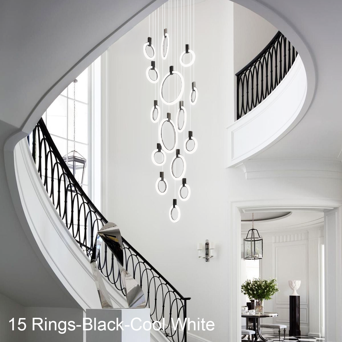 Helia Modern Staircase Hanging Chandelier - Helia-1-Luxehomezone