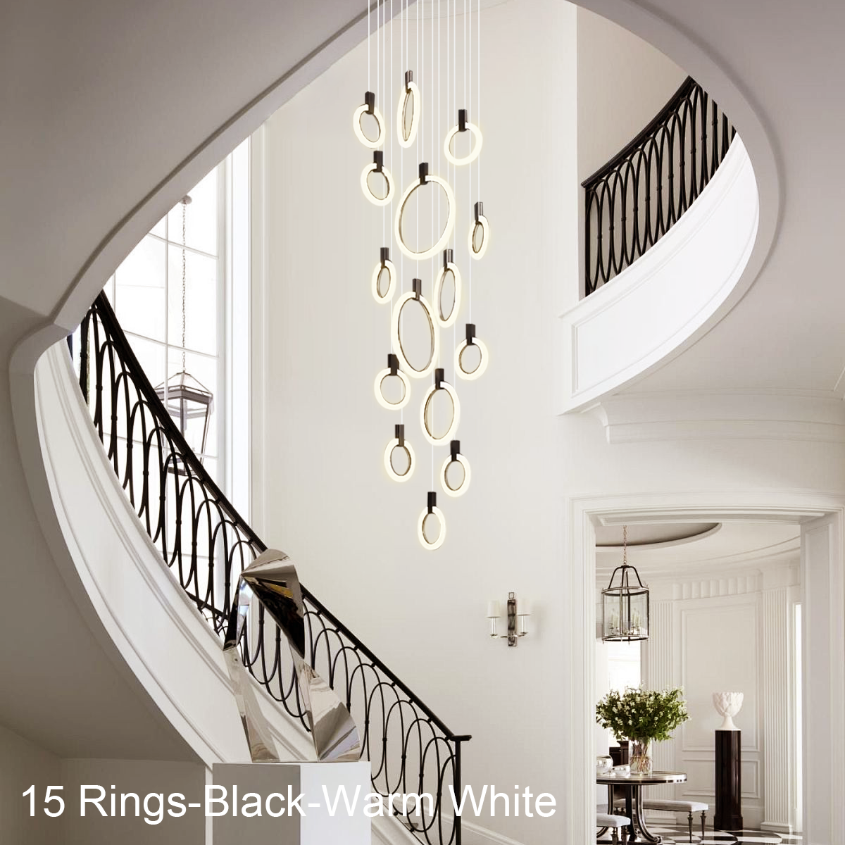 Helia Modern Staircase Hanging Chandelier - Helia-1-Luxehomezone