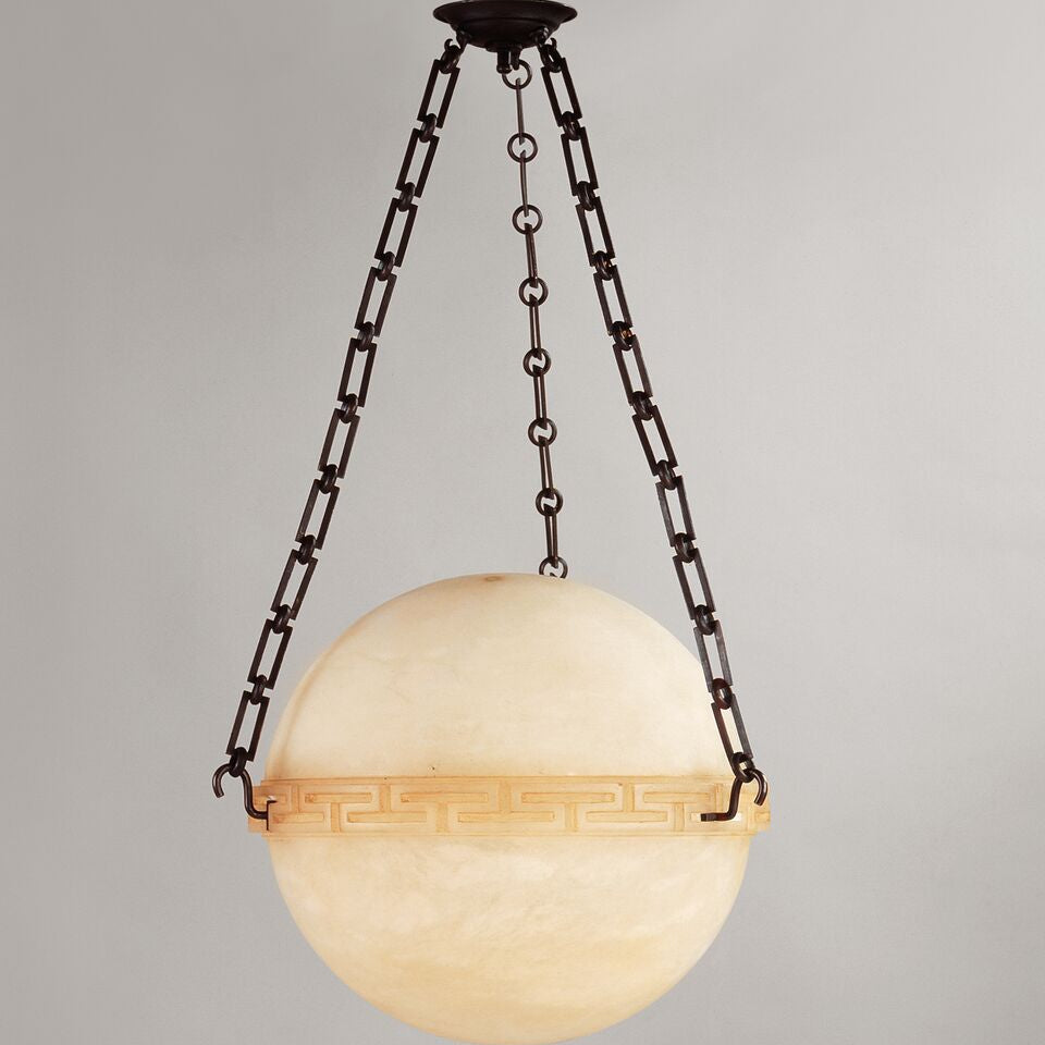 Bosso Alabaster Ball Globe Penadant- Bronze
