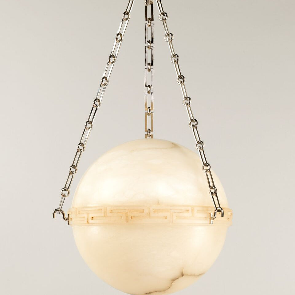 Bosso Alabaster Ball Globe Penadant- Nikel