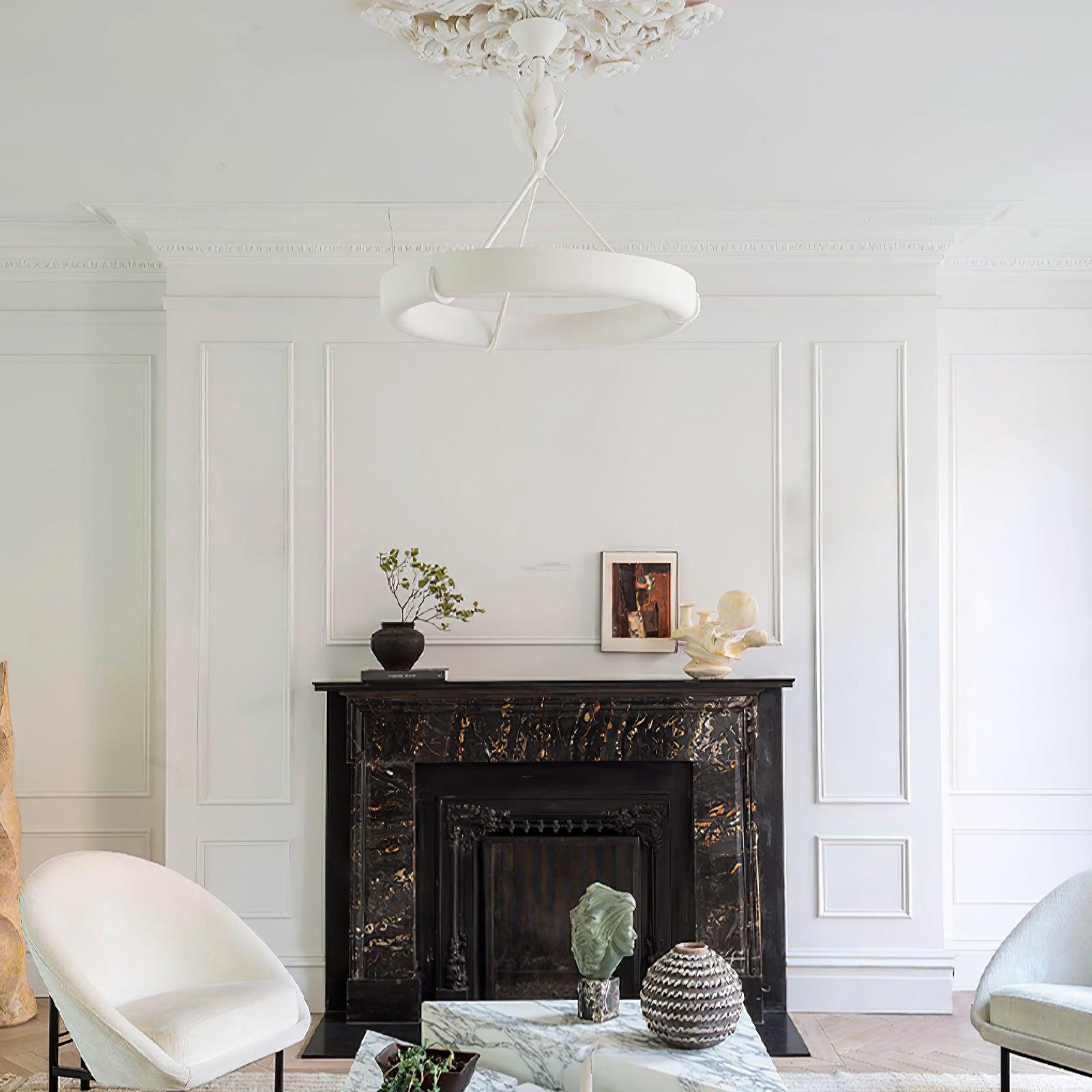 Tinsley Plaster Chandelier ∅ 23.6″/31.5'' - Alabaster, Alabaster Chandelier, Alabaster Pendant, Unknown-1-Luxehomezone