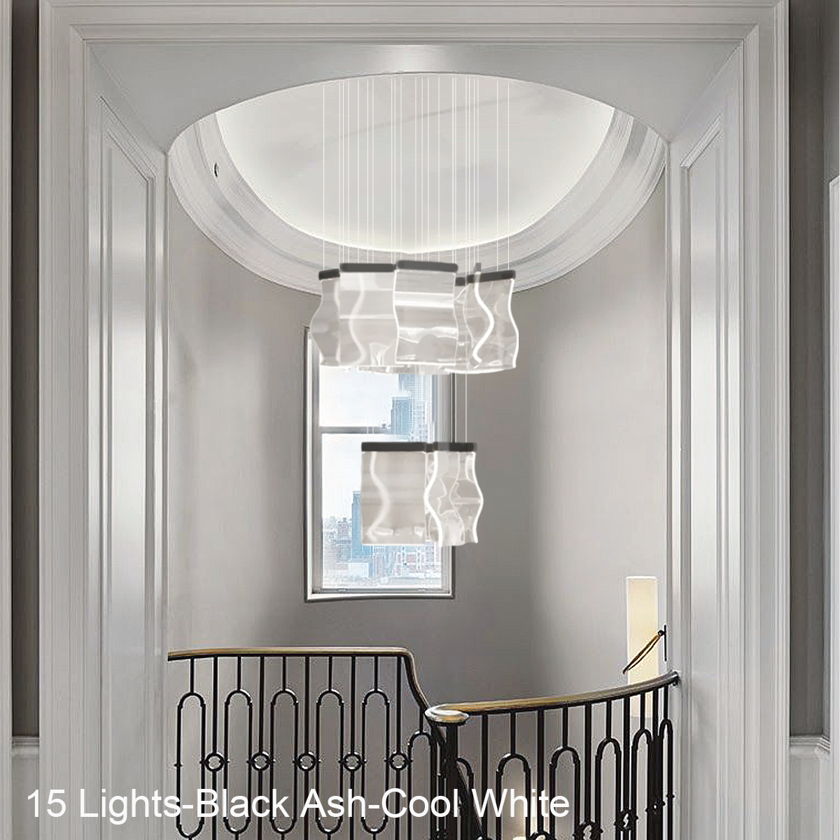 Helia Luxury Modern Staircase Chandelier - Helia-1-Luxehomezone