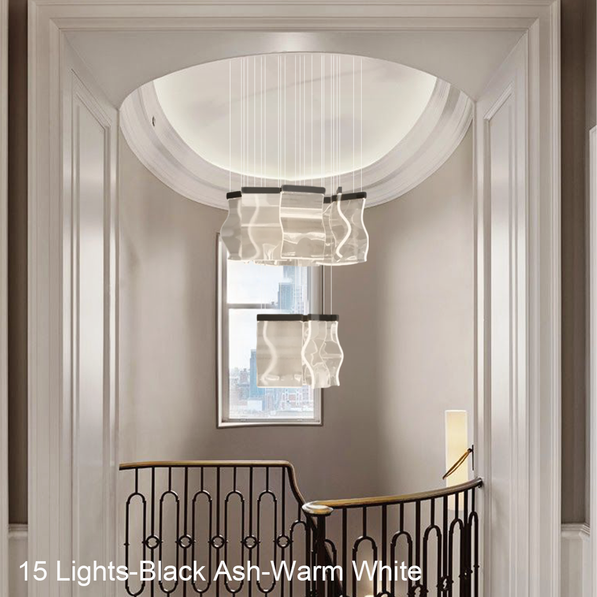 Helia Luxury Modern Staircase Chandelier - Helia-1-Luxehomezone