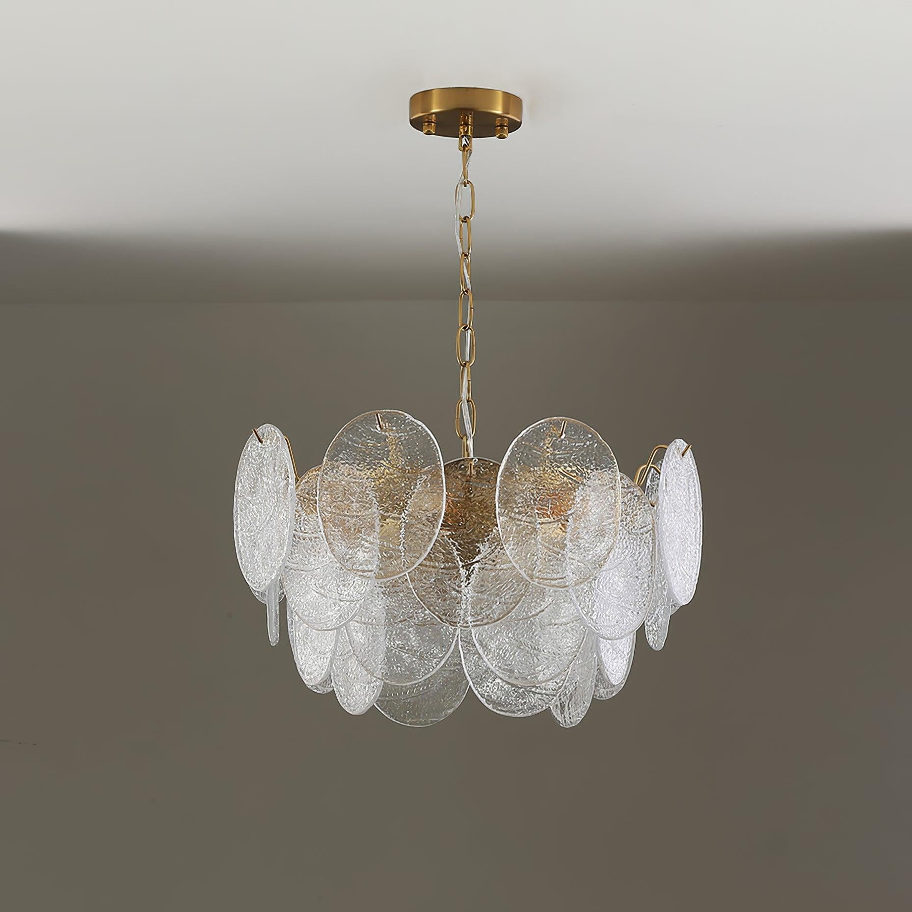 Glass Disc Chandelier with 4/6/9/12 heads - Cylinder-1-Luxehomezone