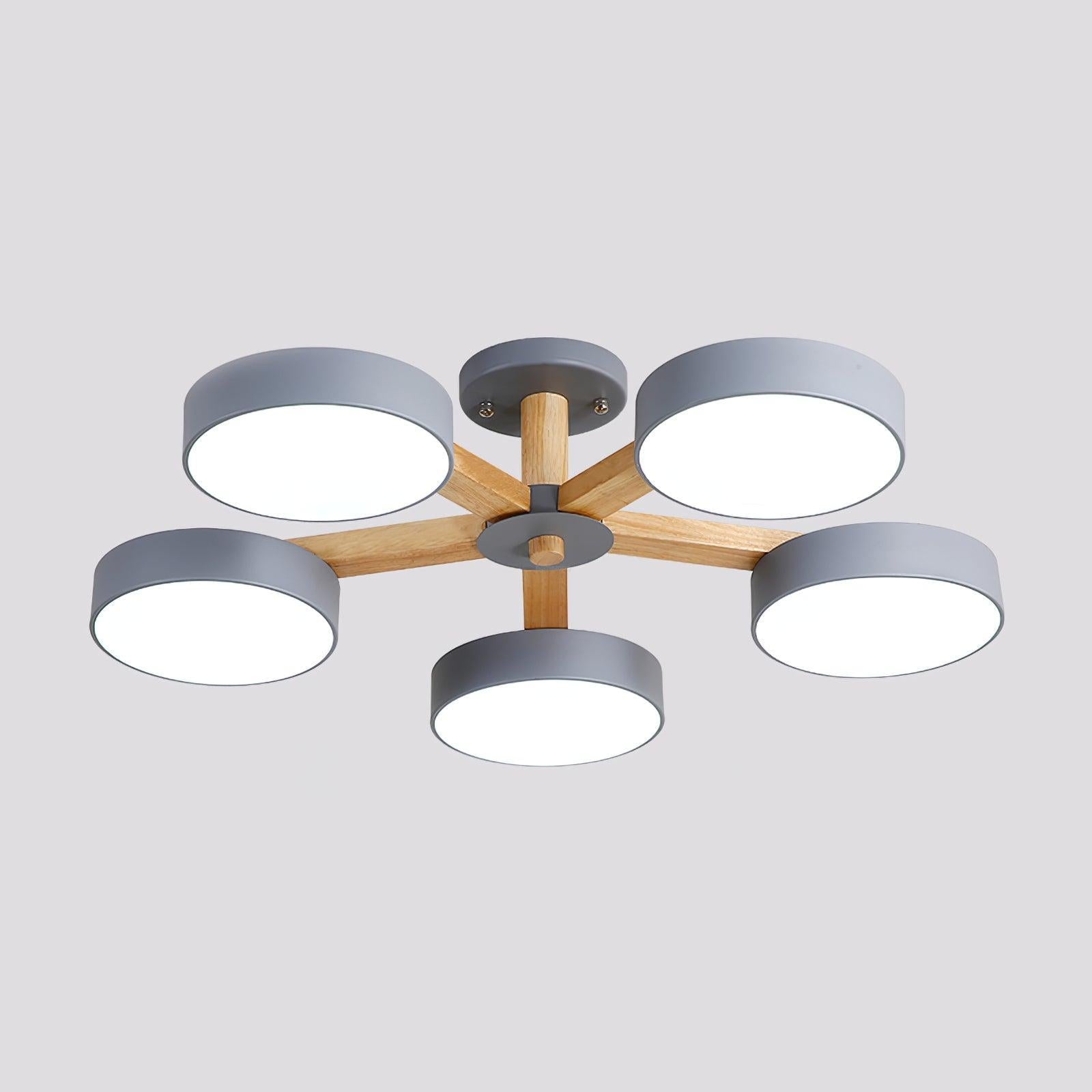 Modern Multi Stem Chandelier with 5/6/8 heads - Wood-1-Luxehomezone