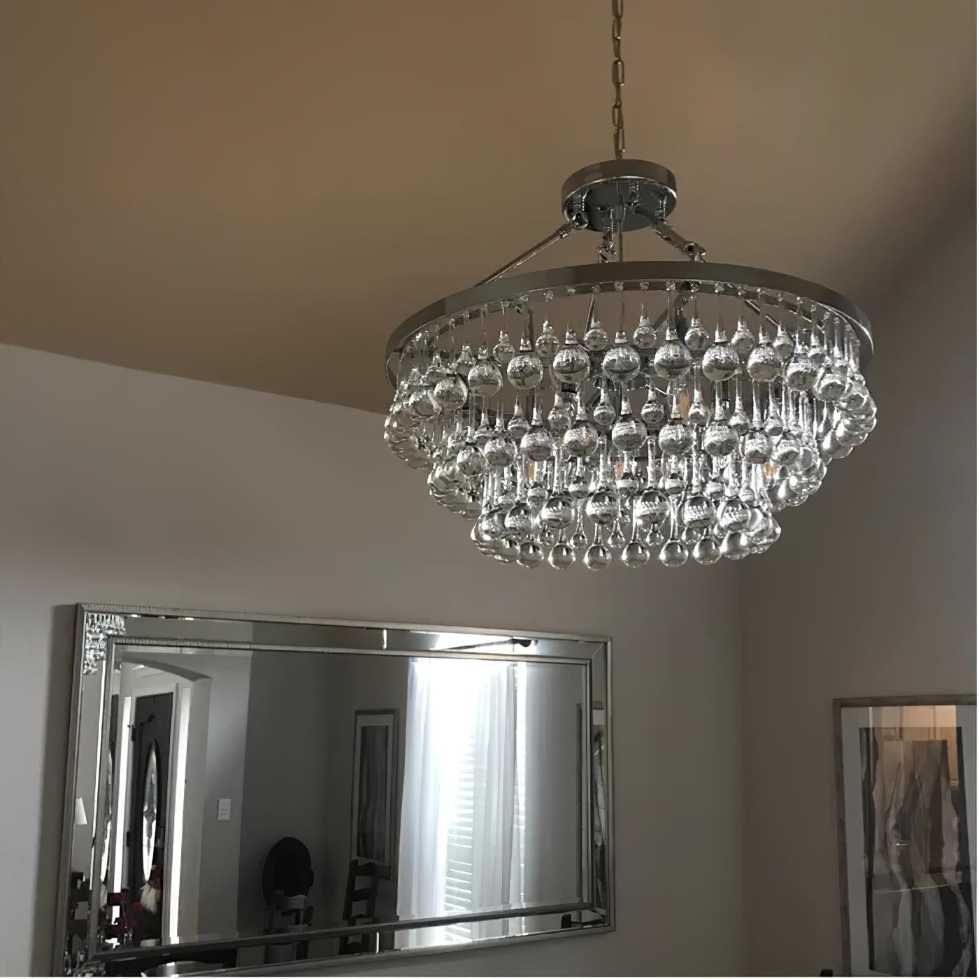 Unique Tiered Crystal Chandelier Φ 15.7″ - Crystals-1-Luxehomezone