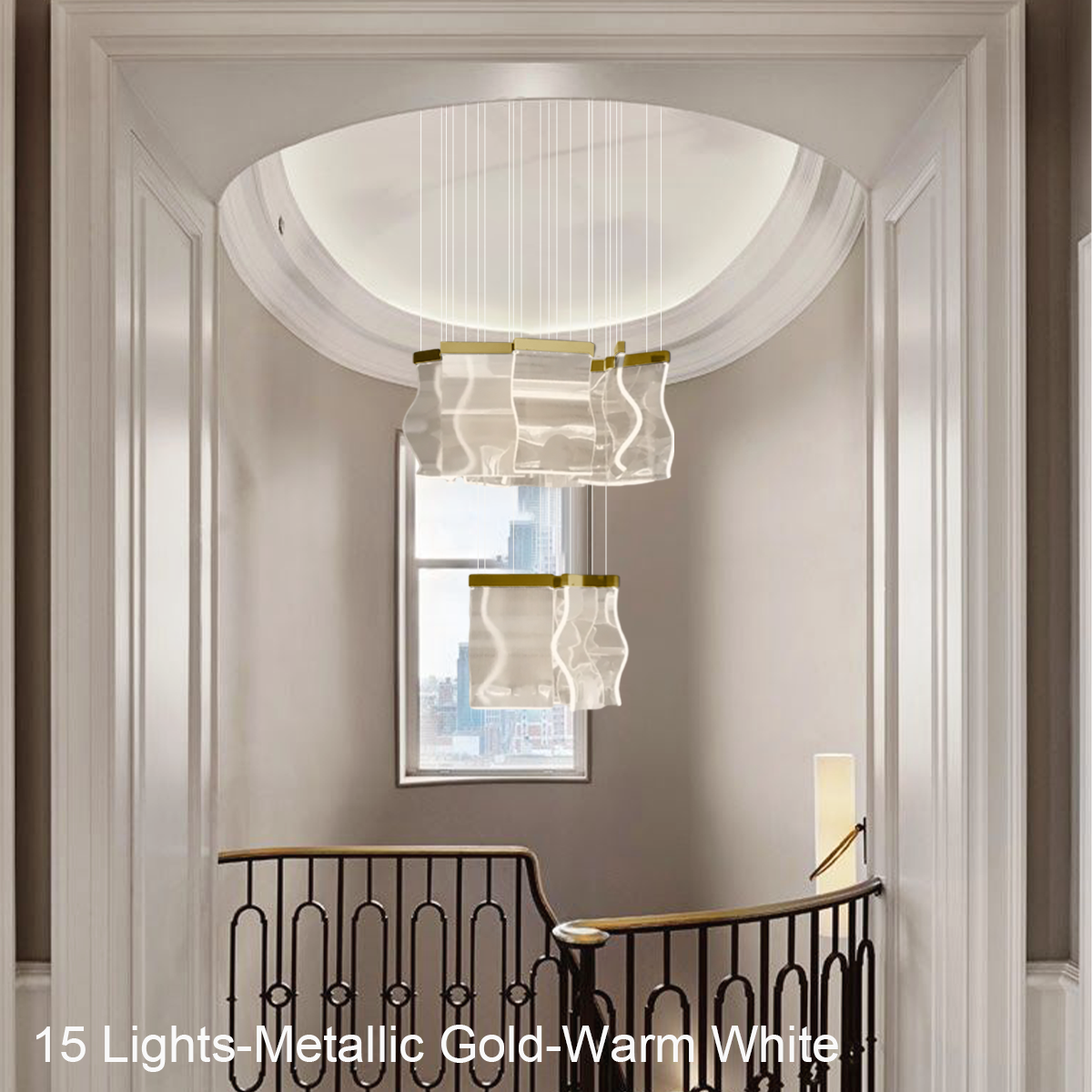 Helia Luxury Modern Staircase Chandelier - Helia-1-Luxehomezone
