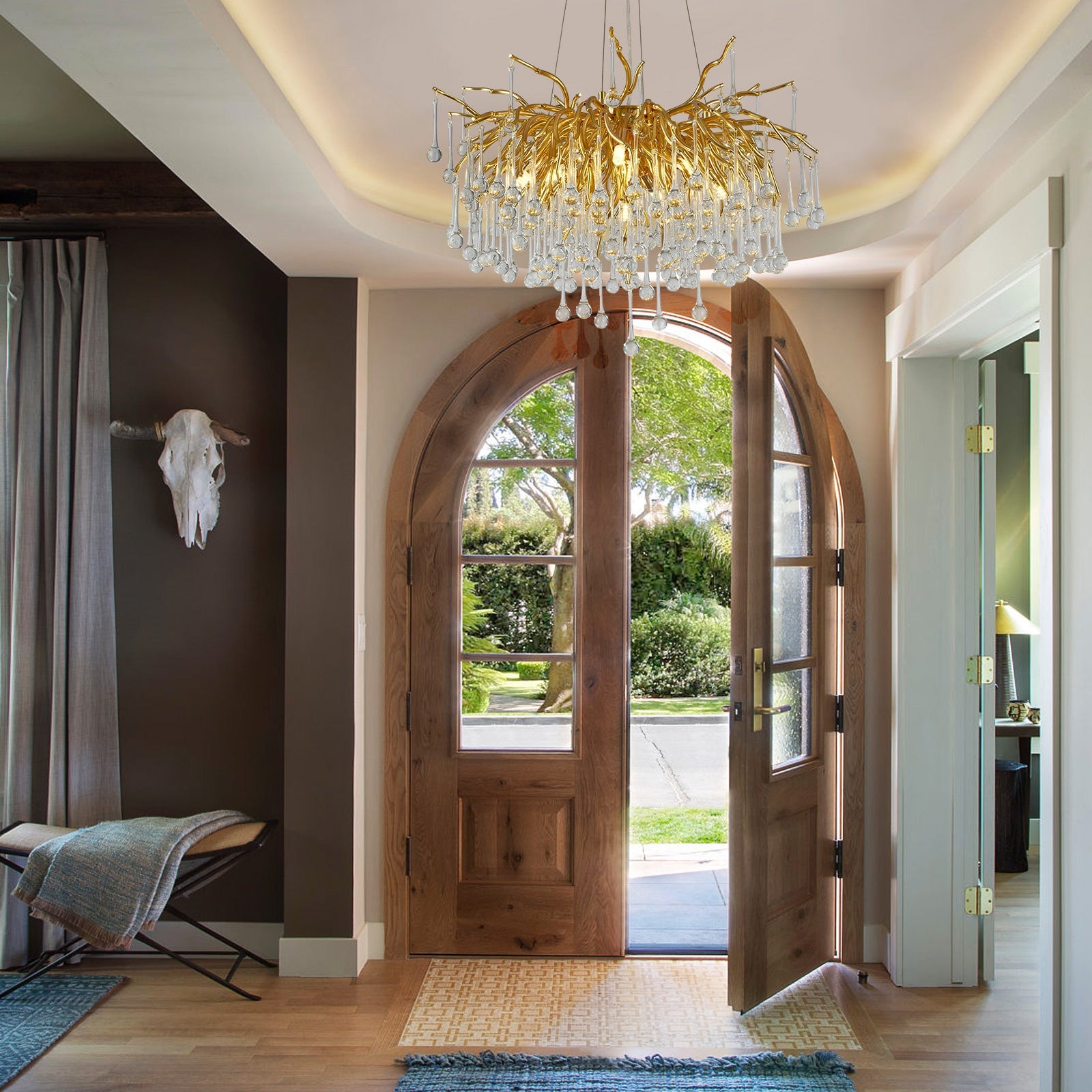 Gold Raindrop Crystal Chandelier