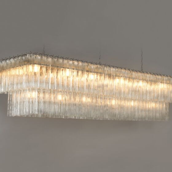 Lymington Glass Rectangular Chandelier 2 Tier