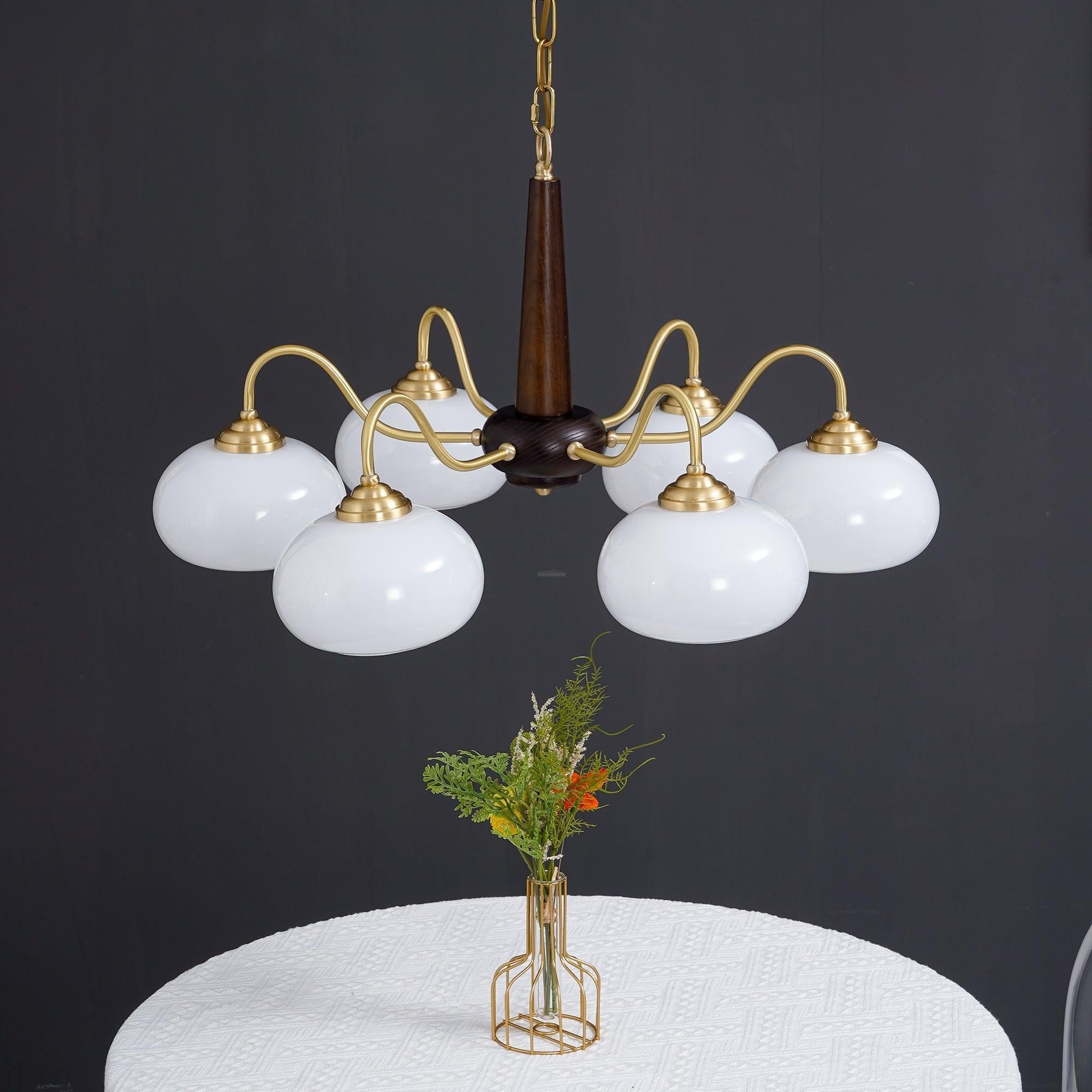 Persimmon Chandelier with 3/4/6 heads - Glass Chandelier, Persimmon-1-Luxehomezone