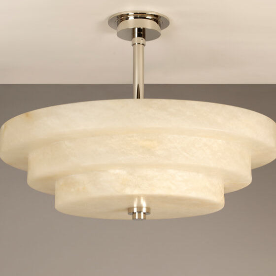 Pershore Alabaster Semi Flush Ceiling Light- Small