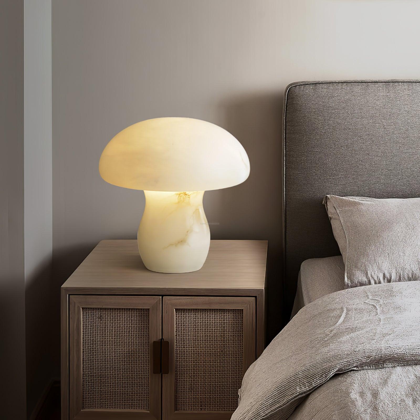 Marble Mushroom Table Lamp - Alabaster-1-Luxehomezone