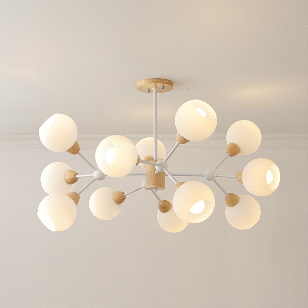 Shpehp Wood Chandelier with 6/9/12 heads - Bend, Marshmallow Chandelier-1-Luxehomezone