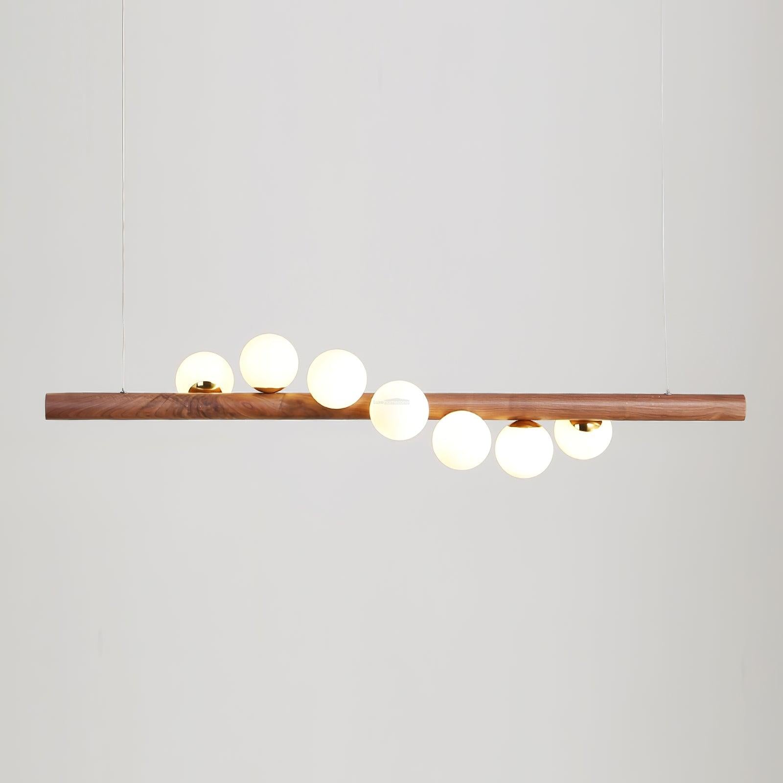 Scandinavian Wooden Pendant - Walnut & White, Wood-1-Luxehomezone