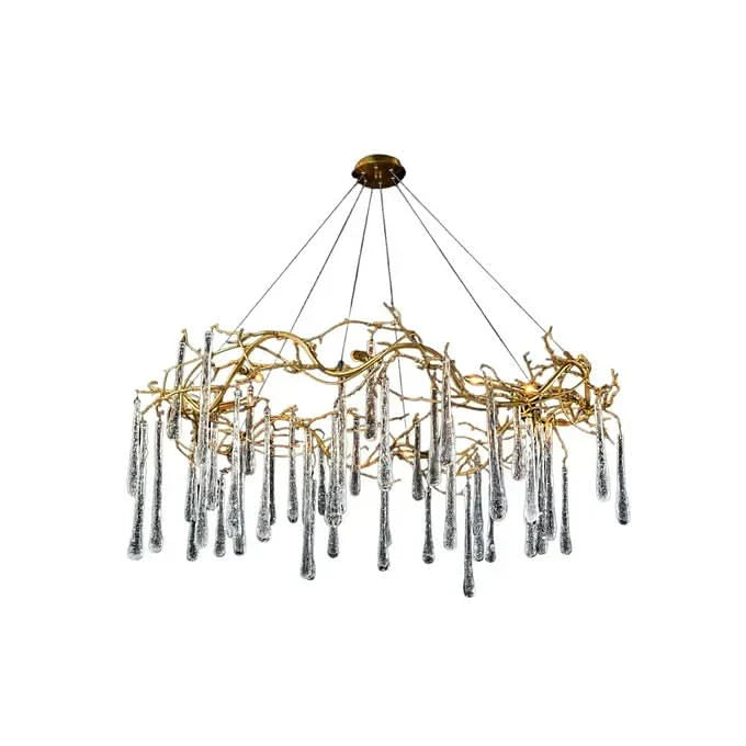 Brass and Glass 8-Light Chandelier