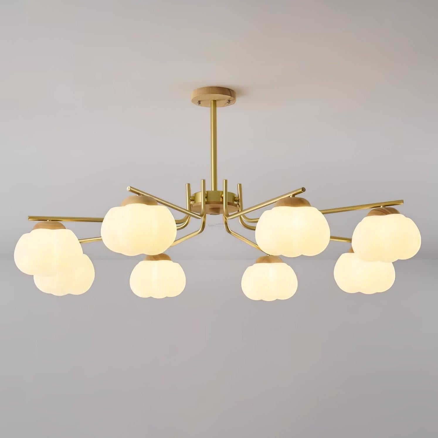 Plastic Cotton Balls Chandelier with 5/8 heads - Zahara-1-Luxehomezone
