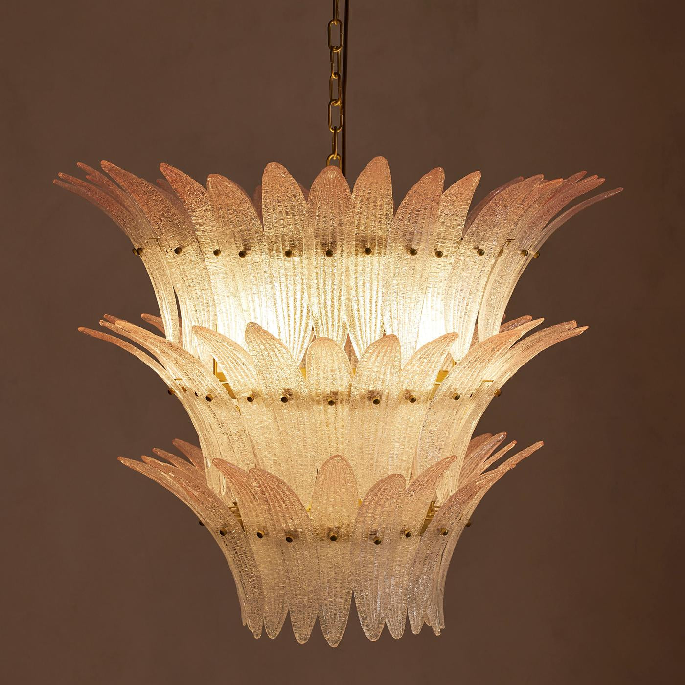 Lumis Murano Round Chandelier 30" Pink