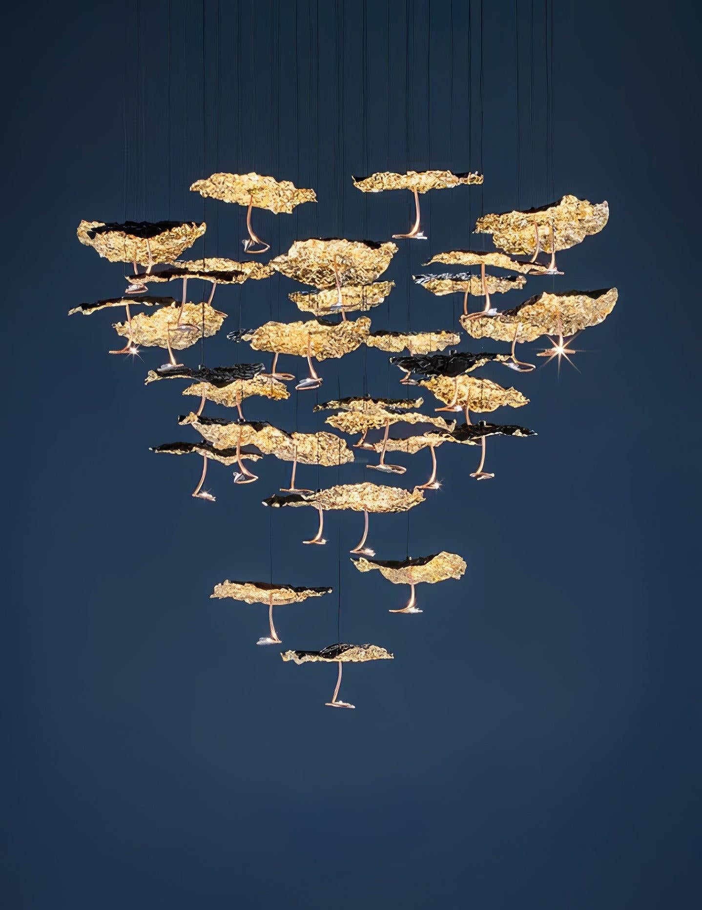 Brass Aviary Constellation Chandelier with 1/3/6/10/17/22 heads - Helia-1-Luxehomezone