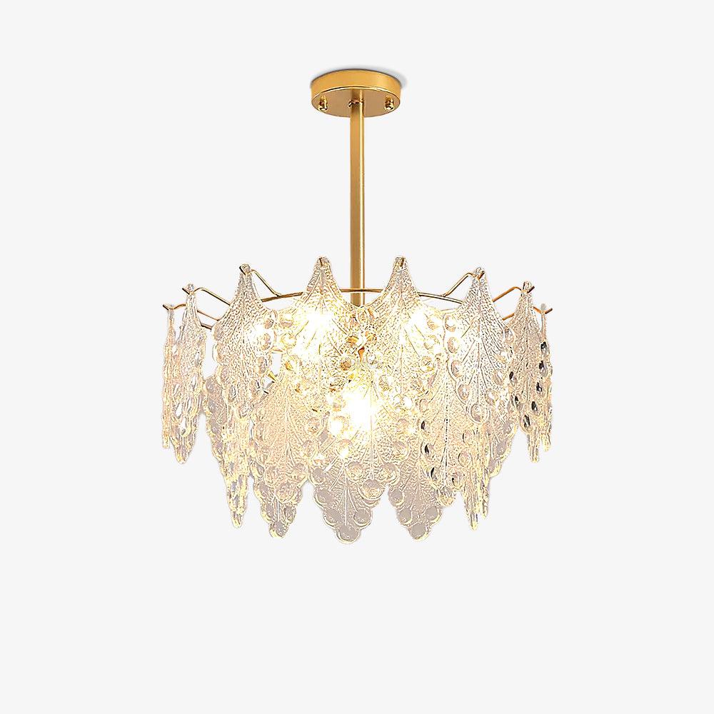 Tiered Carved Glass Chandelier Φ 15.7″ - Luxehomezone