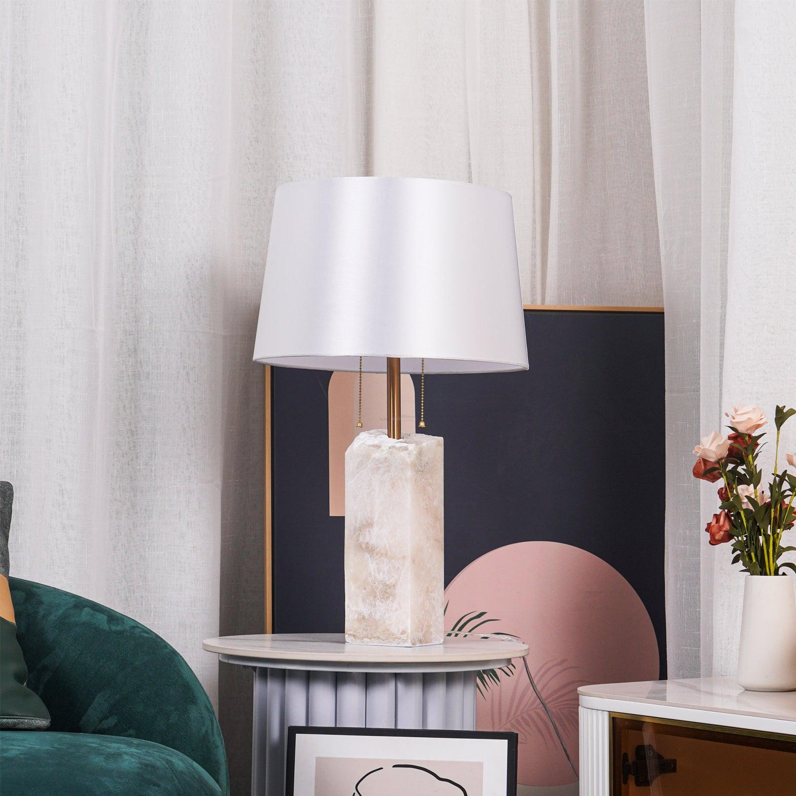 Raw Alabaster Table Lamp - Alabaster-1-Luxehomezone