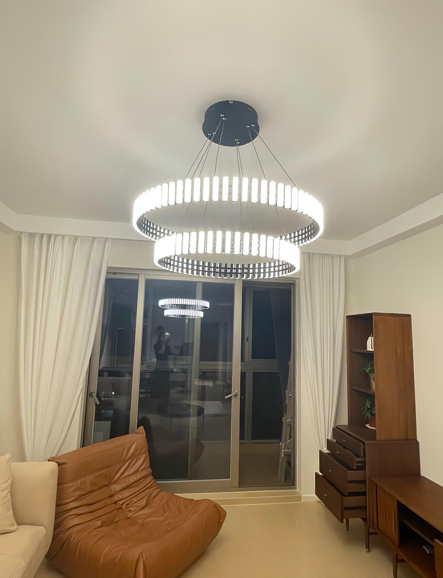 Hanging LED Chandelier ∅ 15.7″ - ring-1-Luxehomezone