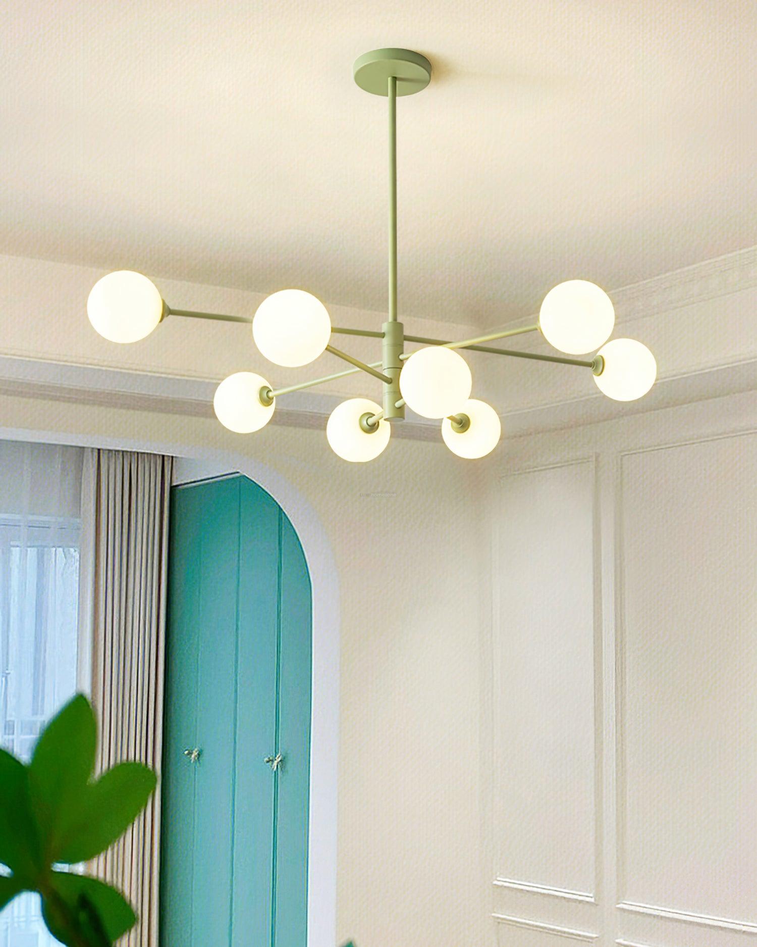 Orbi Green Chandelier with 4/6/8 heads - Frown-1-Luxehomezone