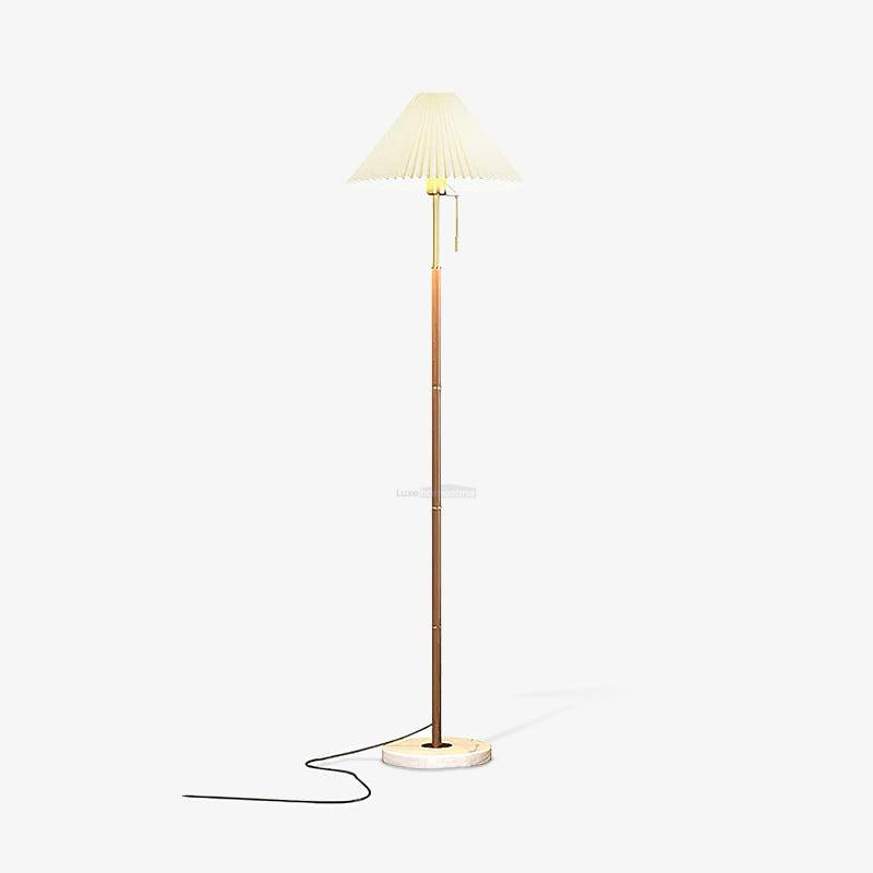 Vintage Pleated Floor Lamp ∅ 11″ - Drapery-1-Luxehomezone