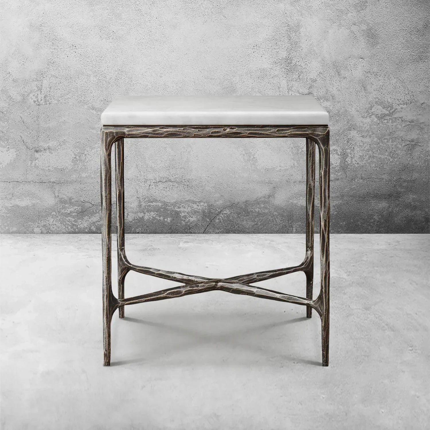 Thaddeus Marble Square Side Table 18" 22"