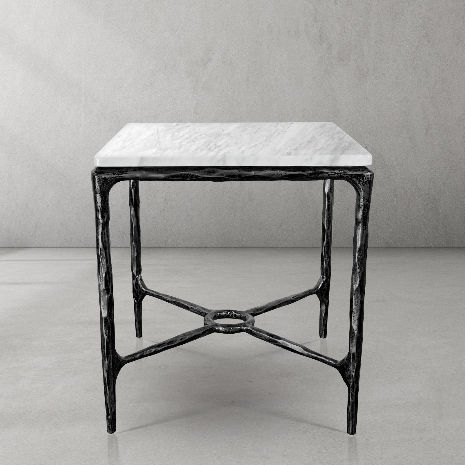 Thaddeus Mabrble Square Side Table 18" 22" Overhang O