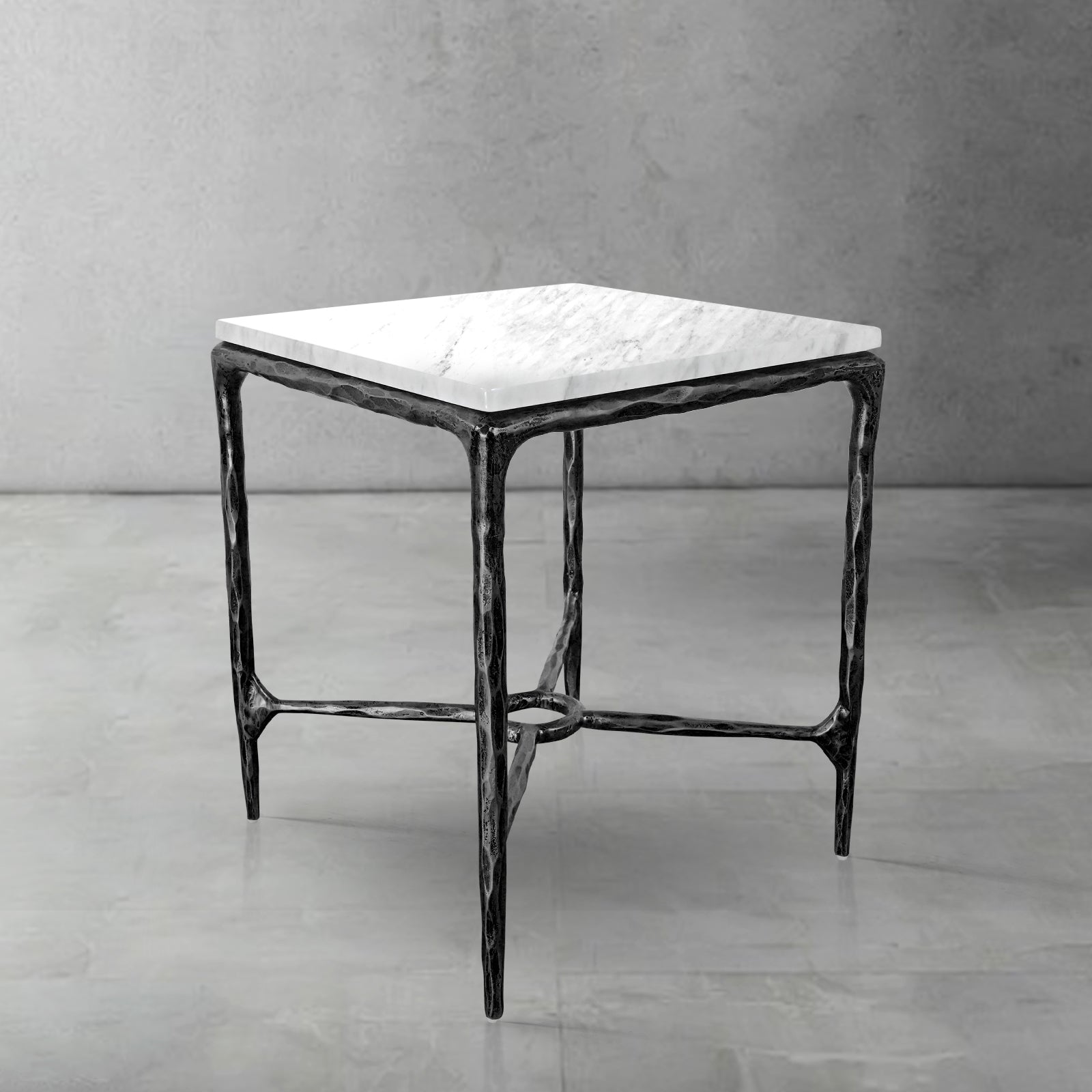 Thaddeus Mabrble Square Side Table 18" 22" Overhang O