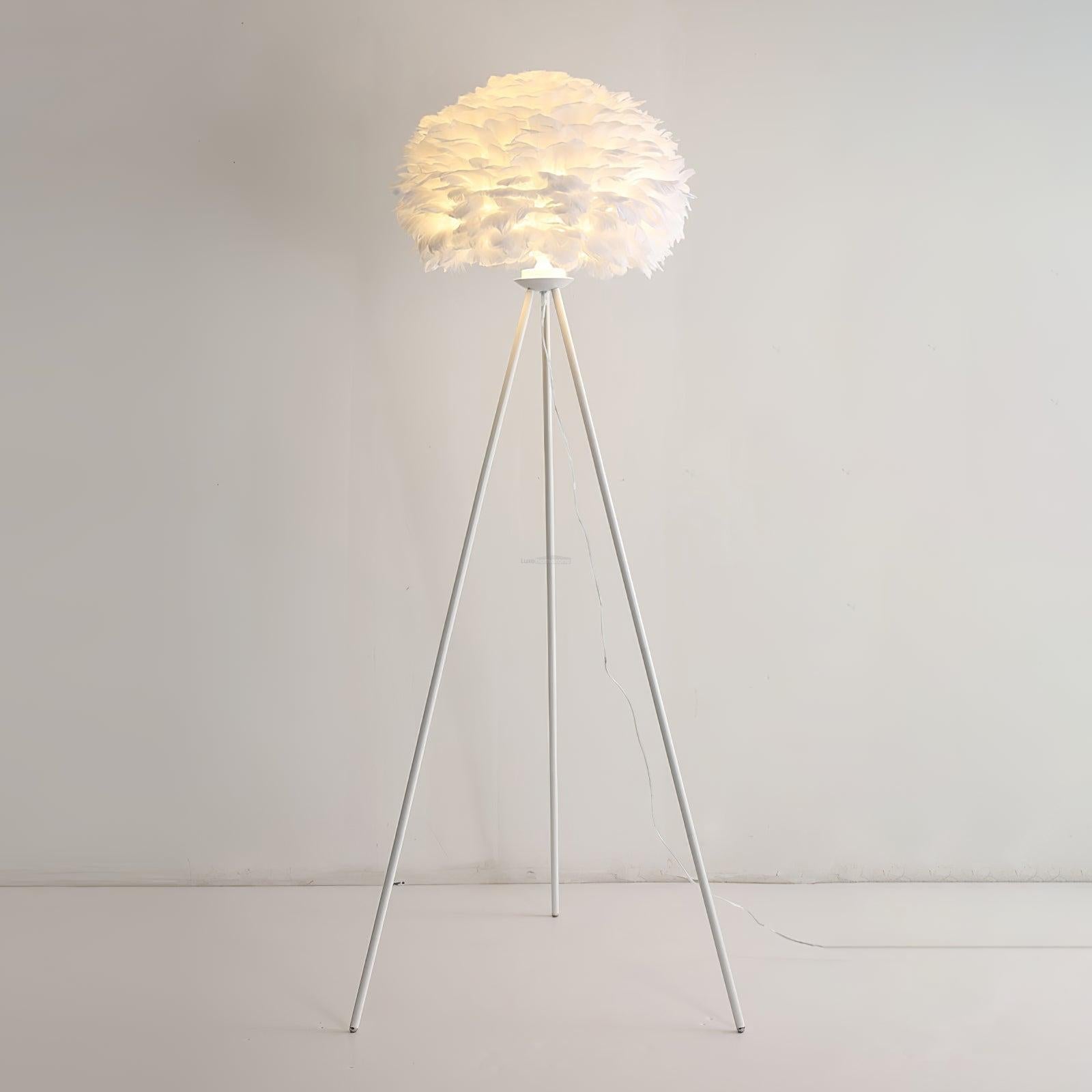 Eos Feather Floor Lamp  ∅ 19.6″ - Feather-1-Luxehomezone