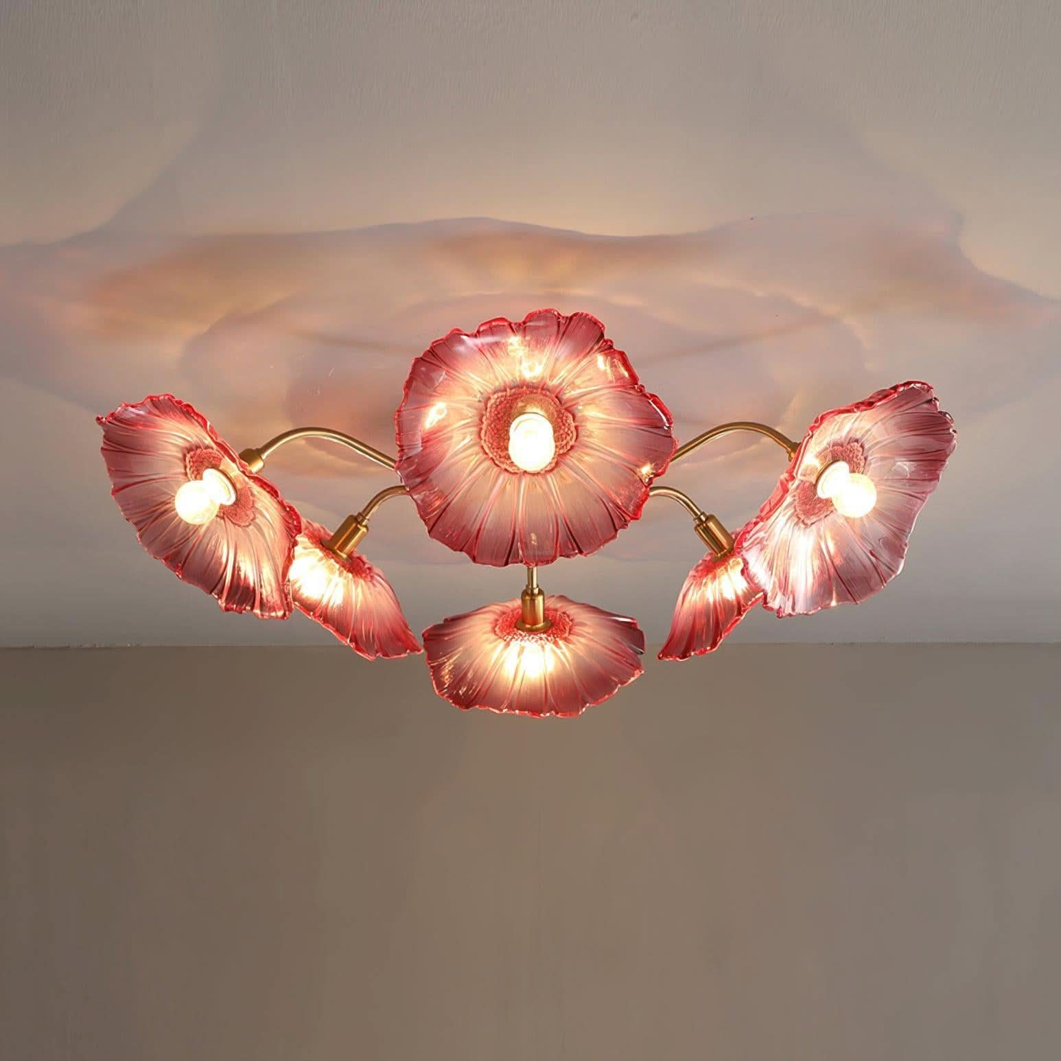 Lotus Leaf Glass Ceiling Lamp ∅ 31.5″/39.4'' - Luxehomezone