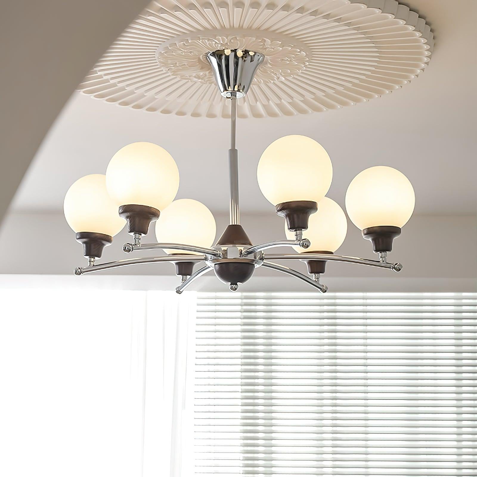 Walnut Glass Ball Chandelier ∅ 21.6″