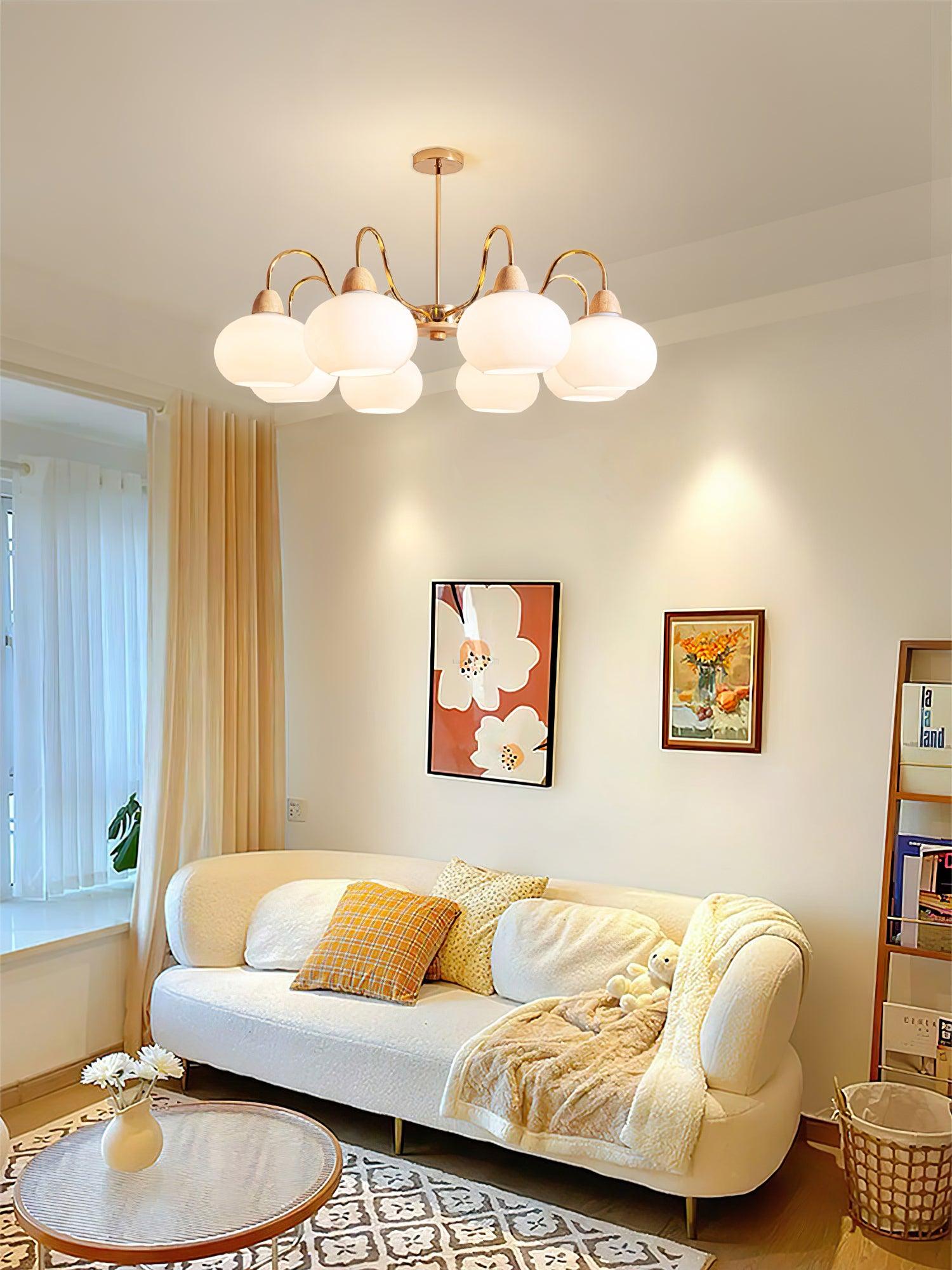 Glass Persimmon Chandelier with 3/5/6/8 heads - Glass Chandelier, Persimmon-1-Luxehomezone