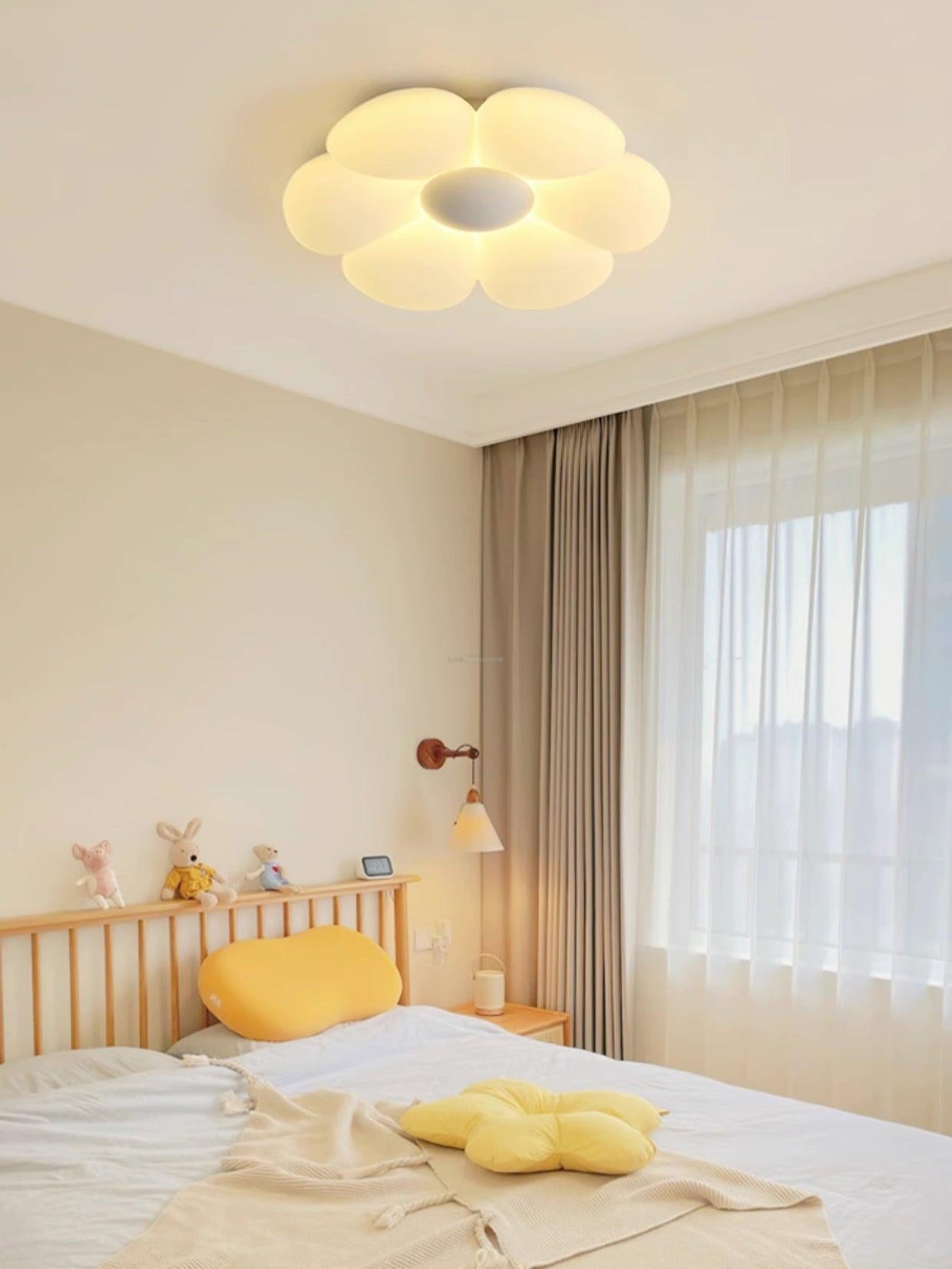 Six-leaf Flower Kids Room Ceiling Lamp  ∅ 19.7″ - Candy, Flush Mounts, Green, Pink, White, Yellow-1-Luxehomezone
