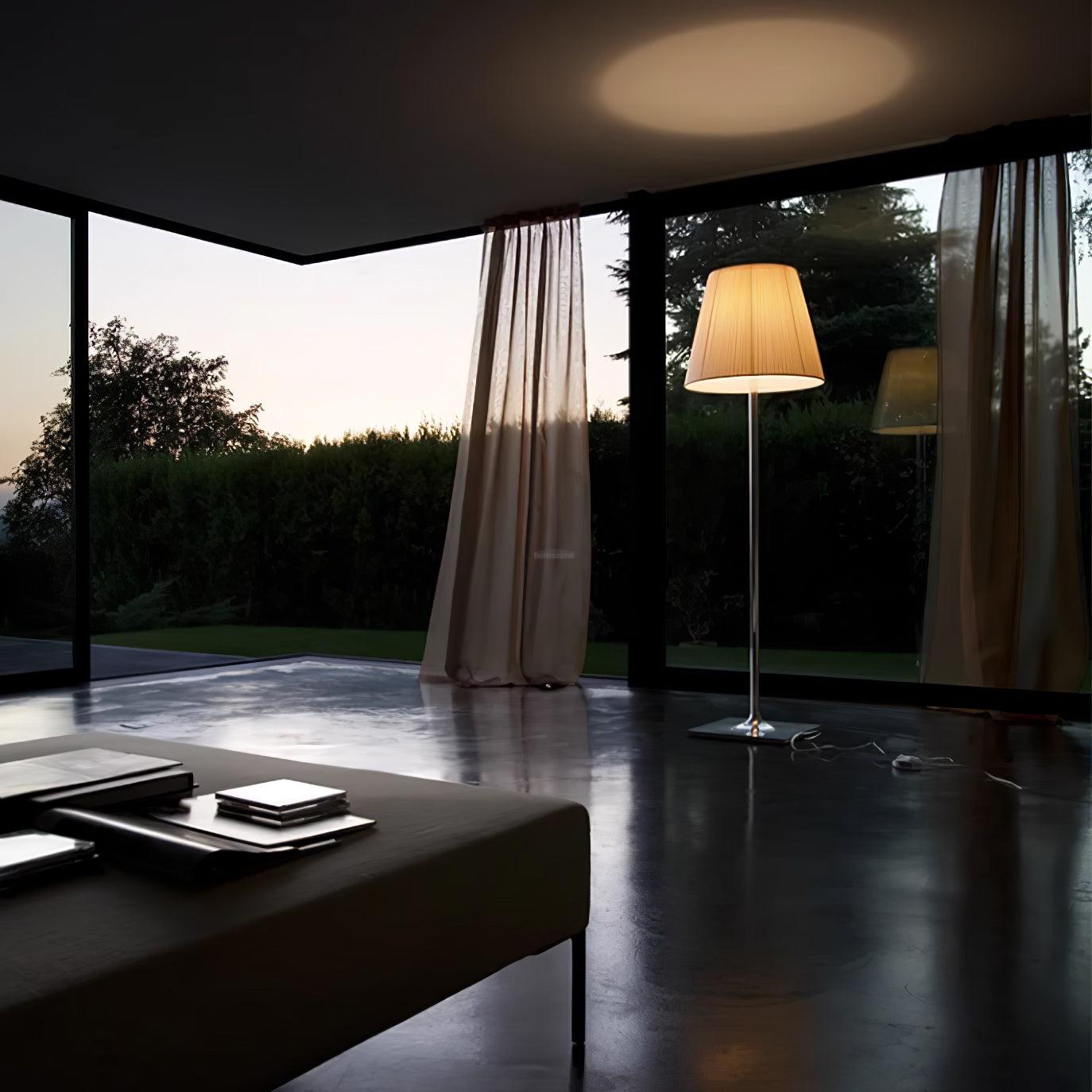 Chrome Prism Floor Lamp ∅ 15.7″ - Art Glass-1-Luxehomezone