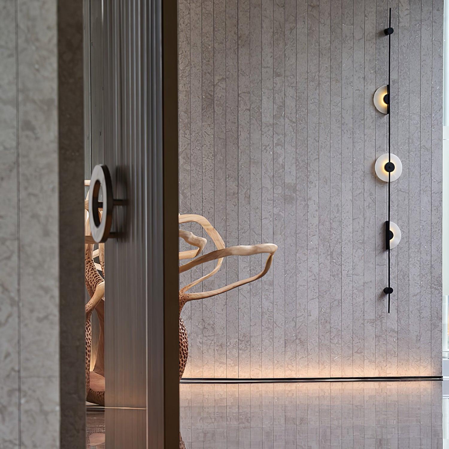 Alabaster Orb Vertical Wall Sconce - Luxehomezone